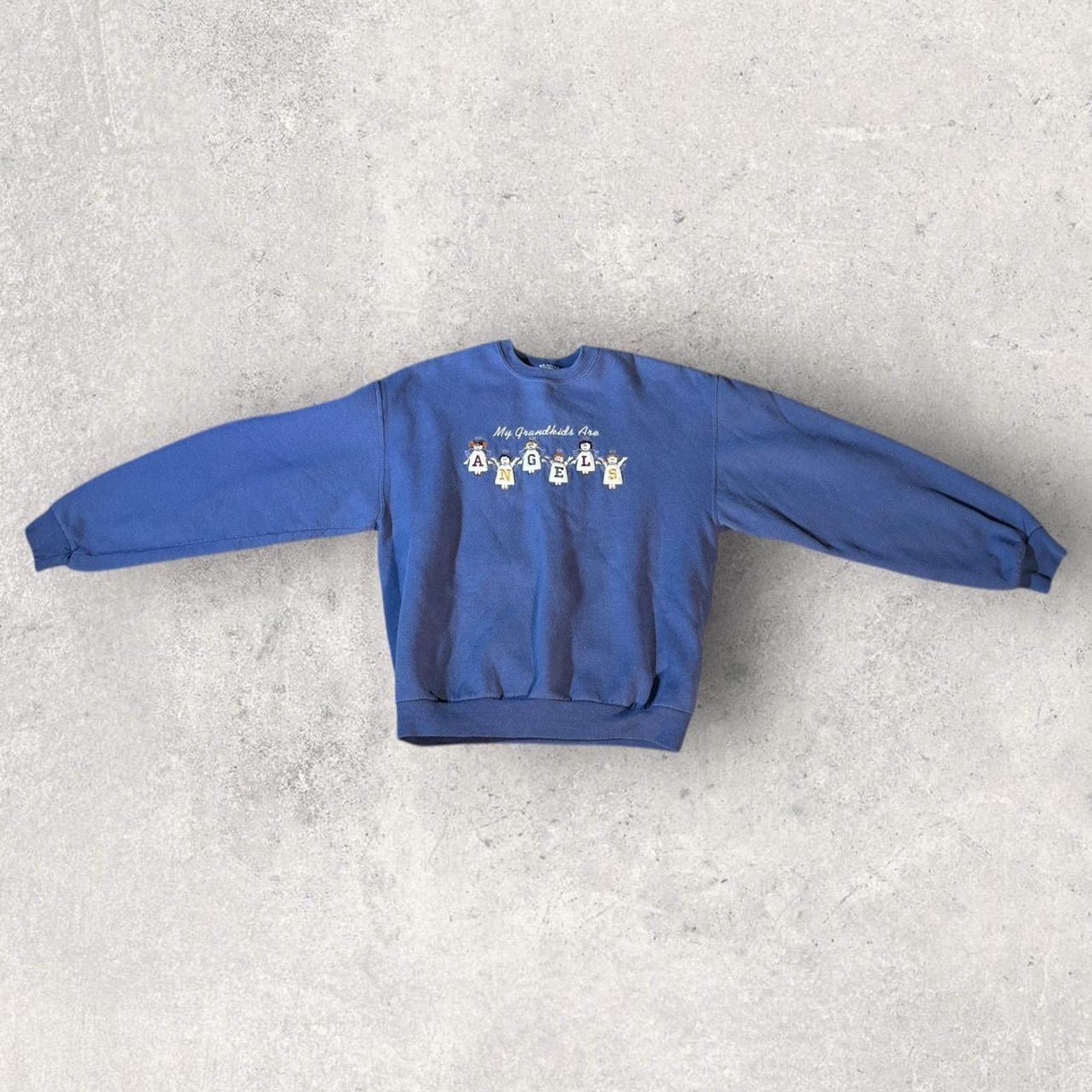 Jerzees Blue "My Grandkids Are Angels" crew sweatshirt Size M / US 6-8 / IT 42-44 - 3 Thumbnail