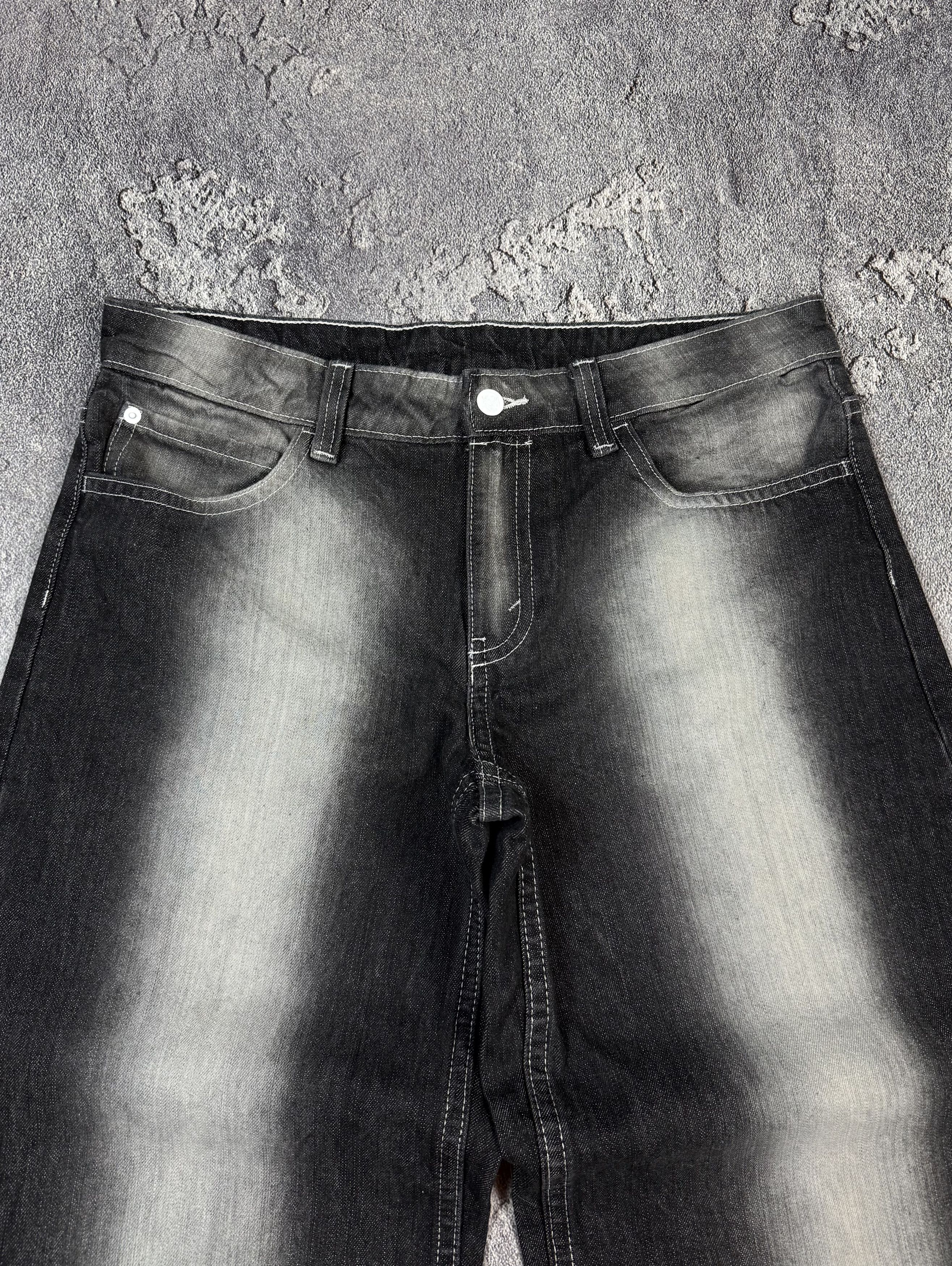 If Six Was Nine Y2K Ultra Baggy Washed Black Jeans 2000s Alt Size US 32 / EU 48 - 6 Thumbnail