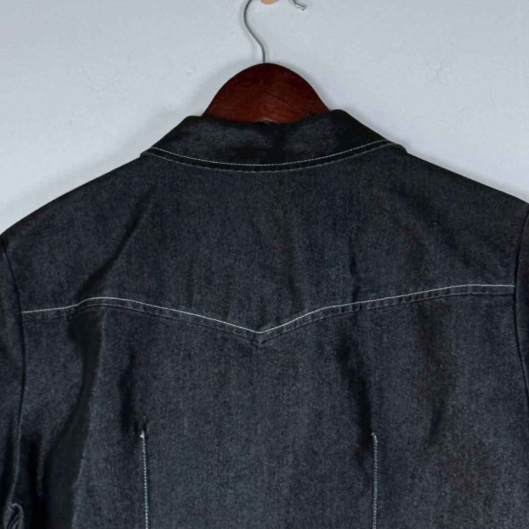 Other Vintage 90s Western Rancher Black Denim Jacket Shirt NY Jean Size L / US 10 / IT 46 - 5 Thumbnail