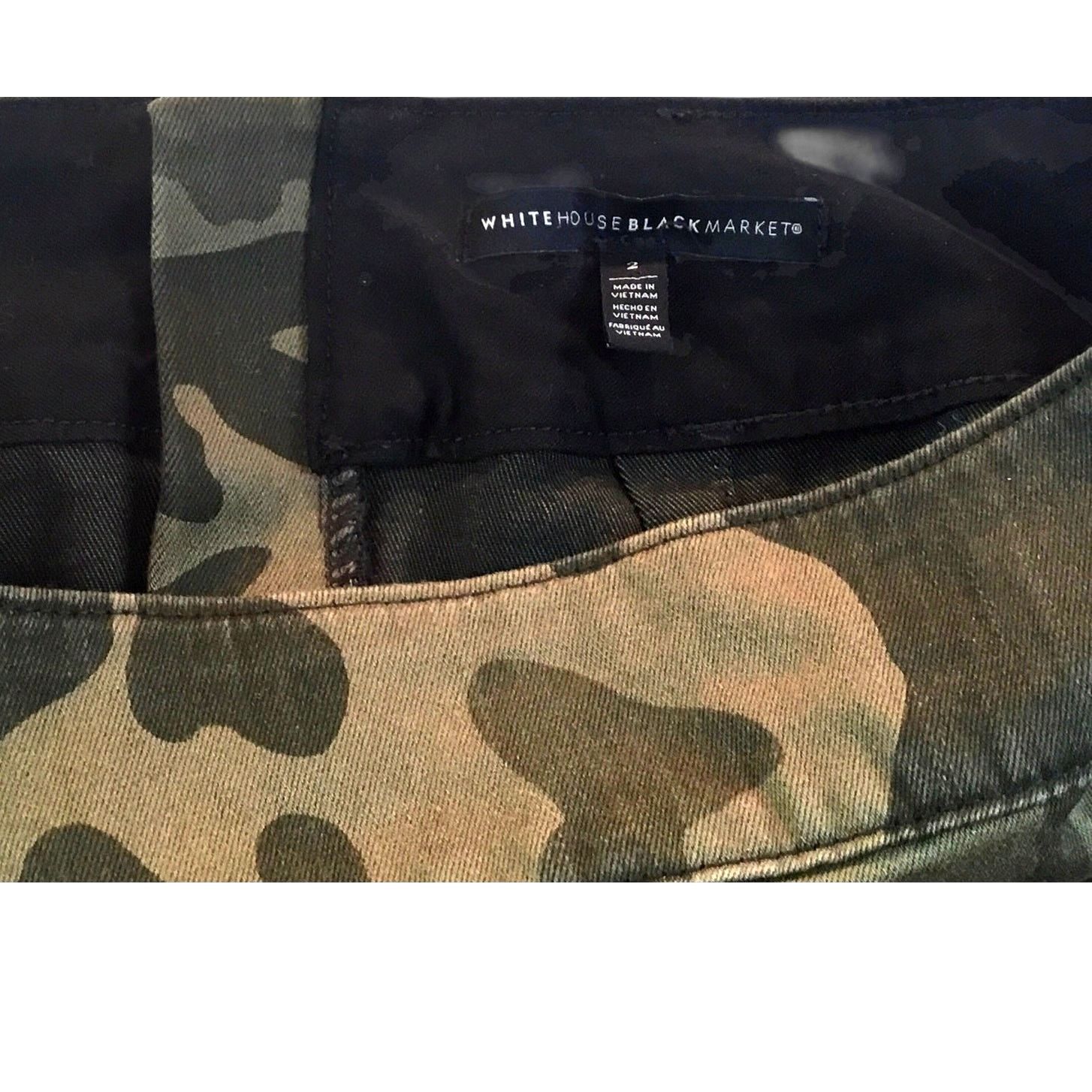 White House Black Market White House Black Market Camo Skirt Flare Flounce Size 2 Size 26" / US 2 / IT 38 - 4 Thumbnail