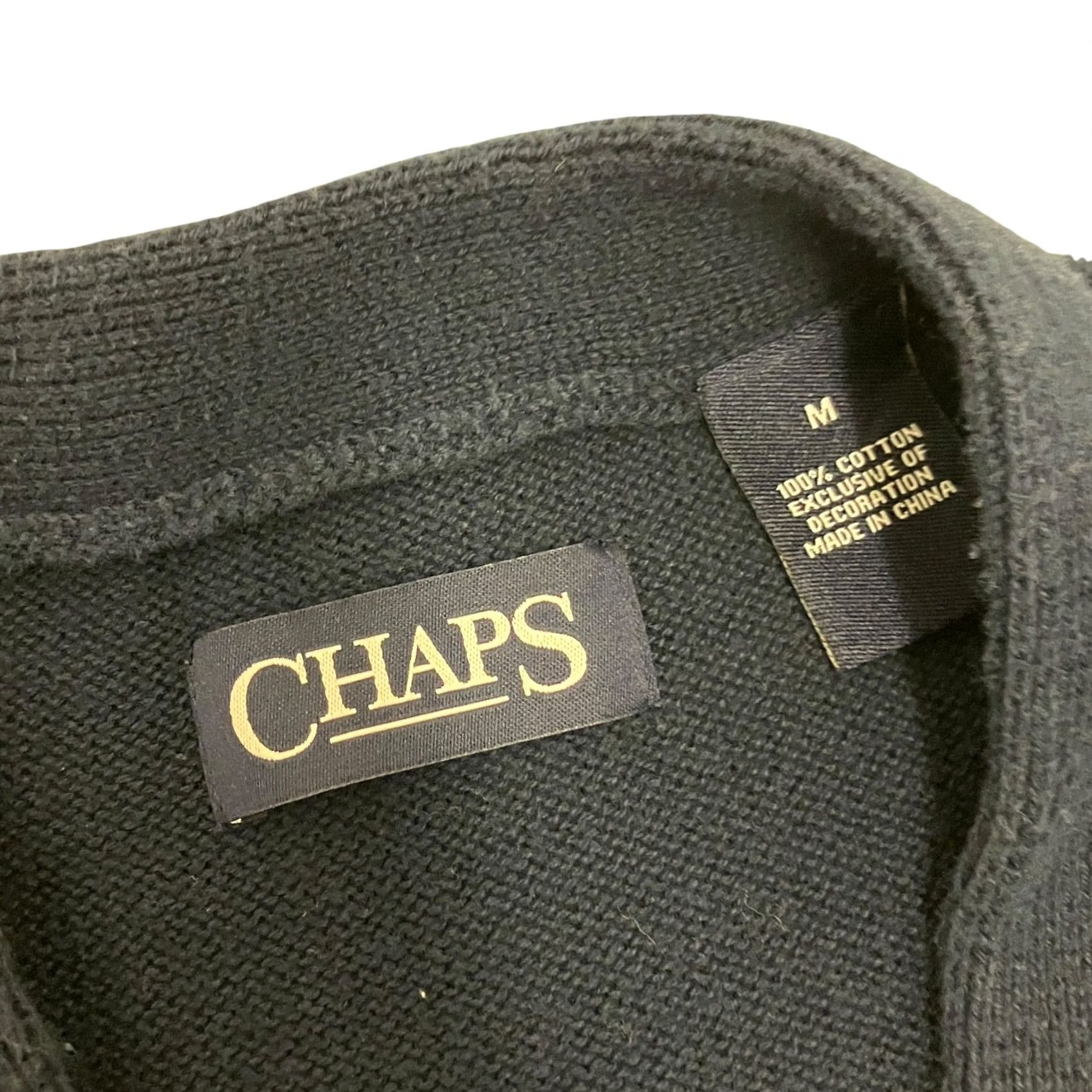Chaps Chaps Sweater Mens Medium Navy Button Up Cardigan Textured Knit Cotton Size US M / EU 48-50 / 2 - 5 Thumbnail