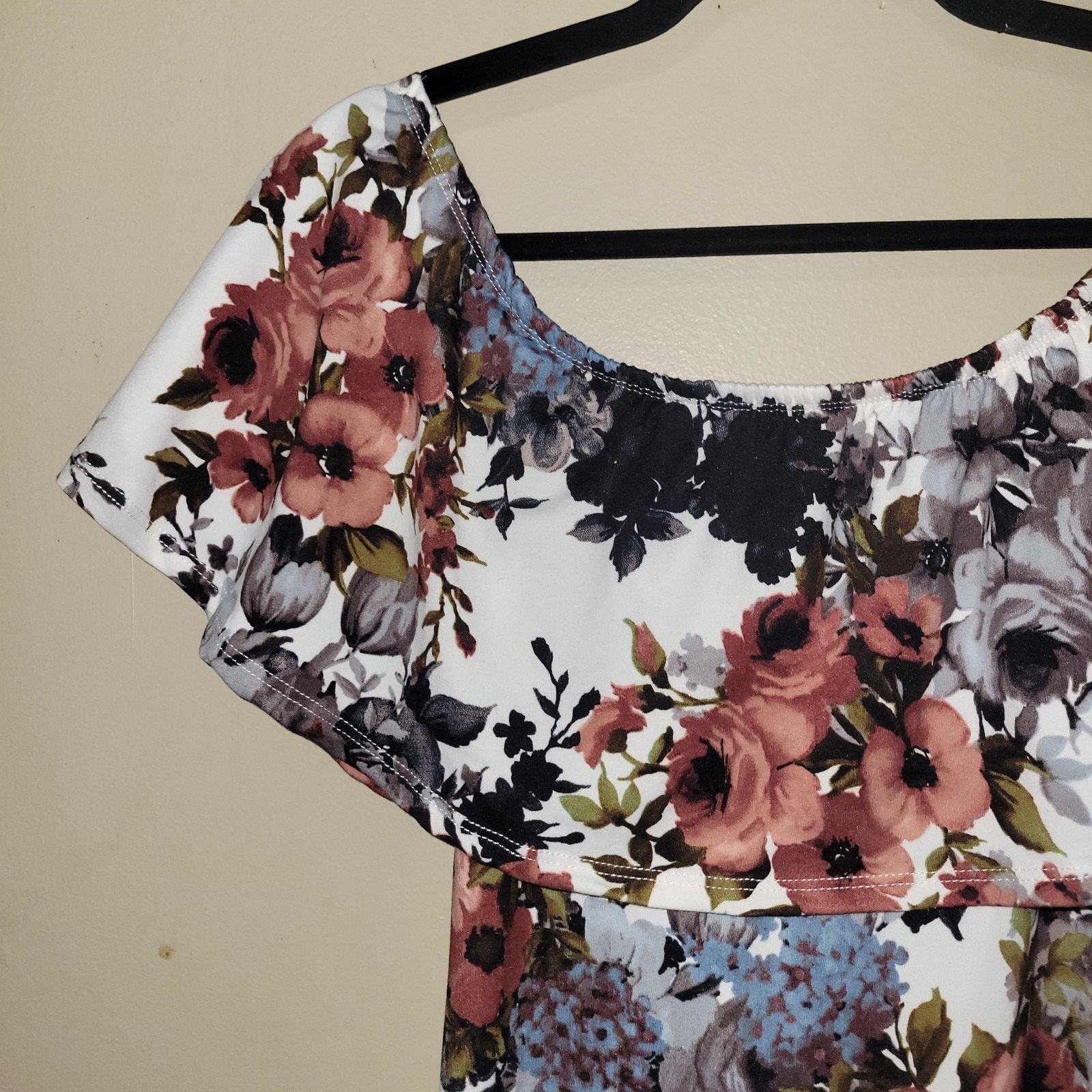 VIBE Vibe multicolor floral slip on dress size L handkerchief hem Size L / US 10 / IT 46 - 4 Thumbnail