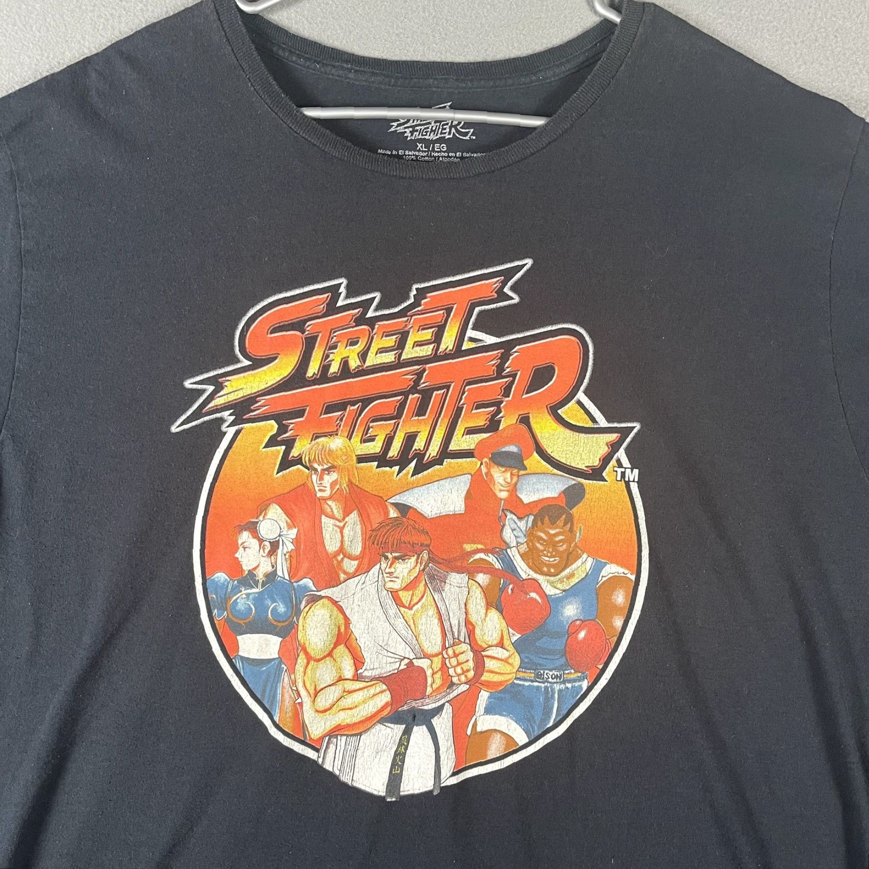 Vintage VINTAGE Street Fighter Shirt Mens XL Black Capcom Video Game Graphic Tee Chun Li Ryu Ken Guile Balrog Size US XL / EU 56 / 4 - 2 Thumbnail