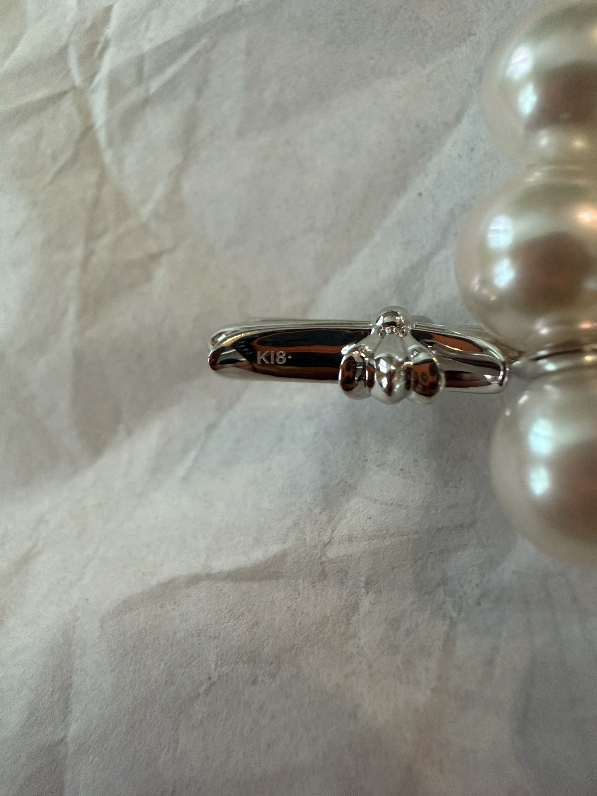 Chrome Hearts Chrome Hearts X Mikimoto 18K White Gold Akoya Pearl Bracelet Size ONE SIZE - 7 Thumbnail