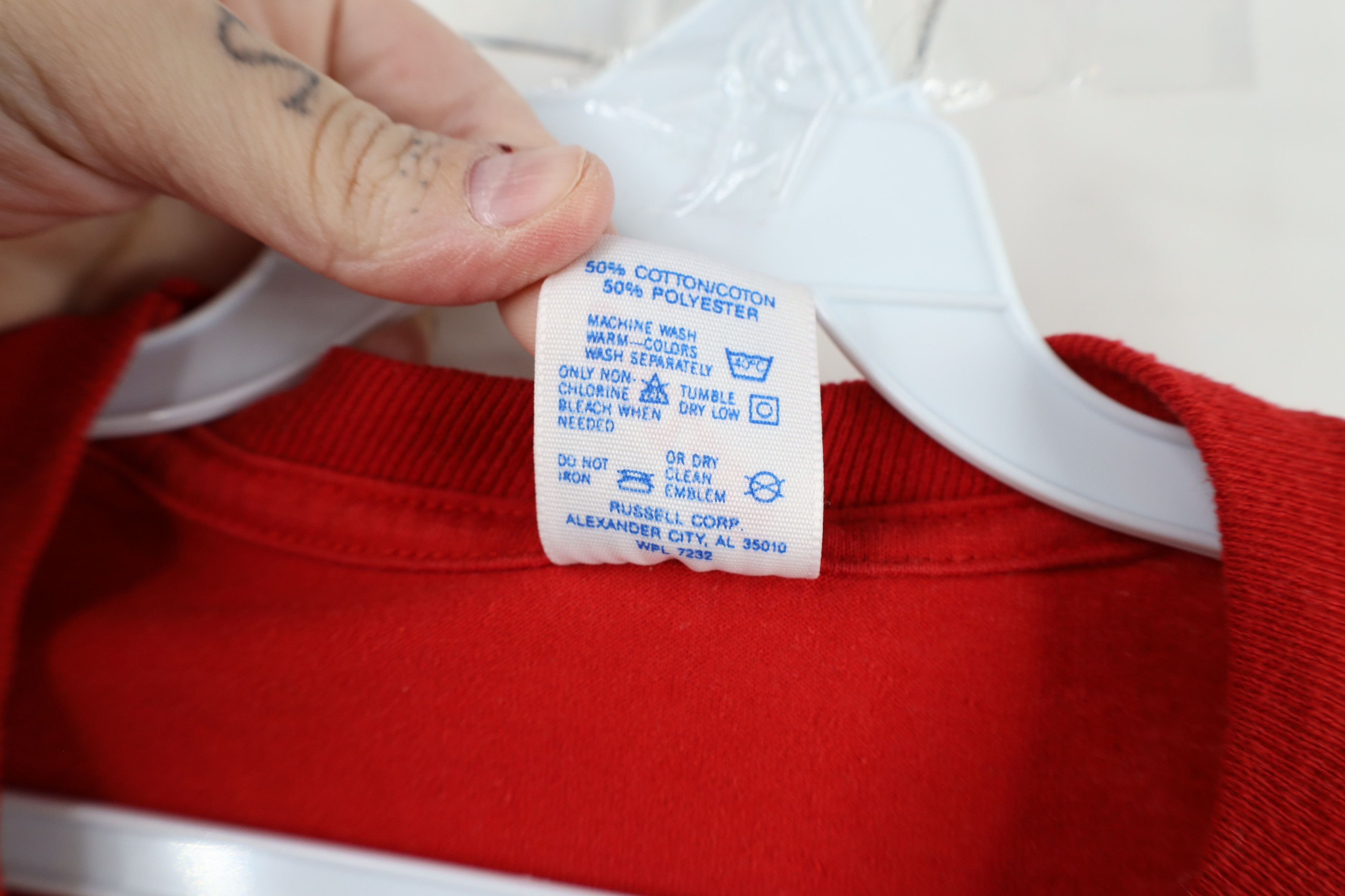 Vintage Vintage 90s Streetwear Blank Short Sleeve T-Shirt Red USA Size US XXL / EU 58 / 5 - 5 Thumbnail