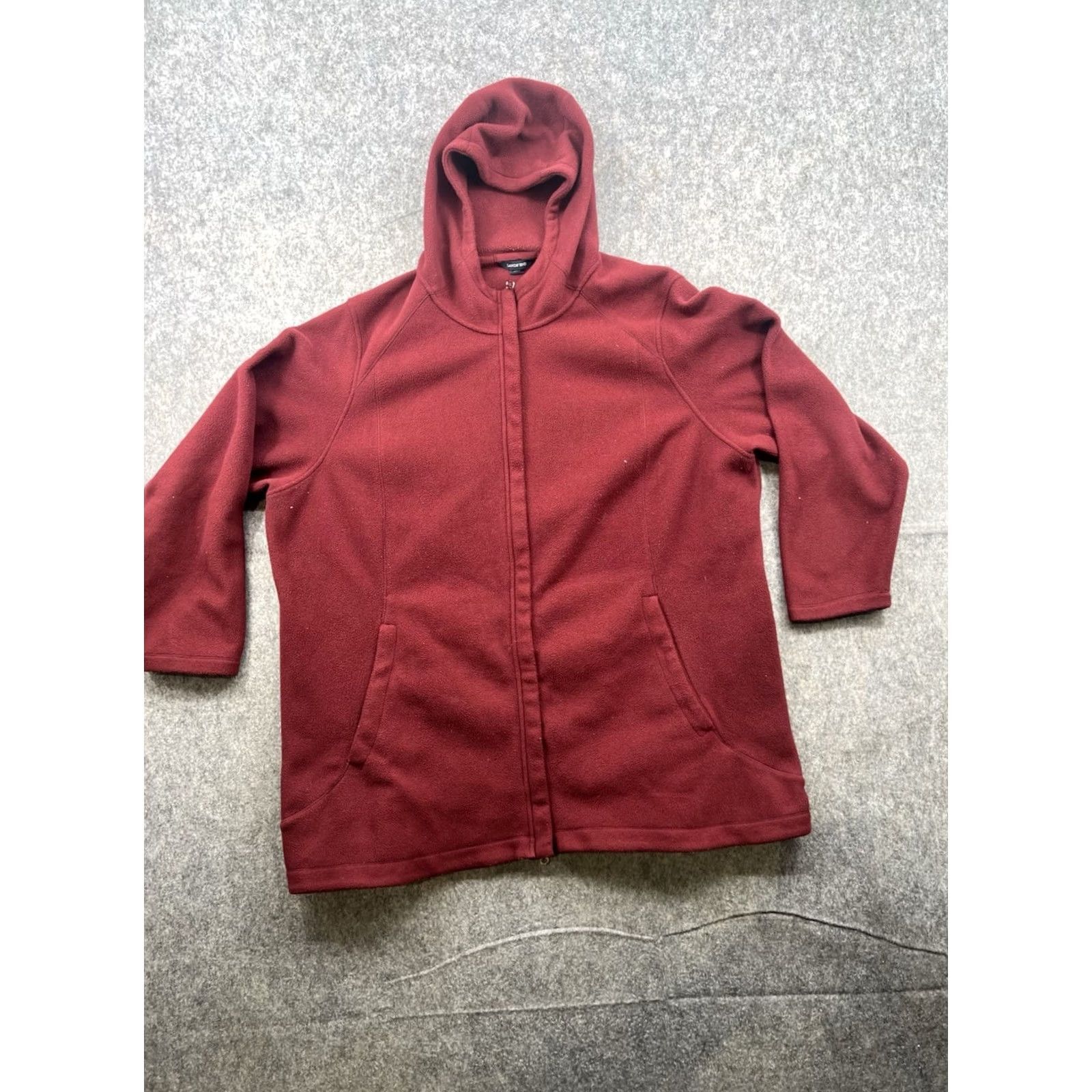 Lands' End Lands' End Hoodie 3XL Red Long Sleeve Zip Fleece Cotton Hooded Men’s Full Zip Reg Big & Tall Outdoor 90s? (Note: No added info) Size US XXL / EU 58 / 5 - 2 Thumbnail