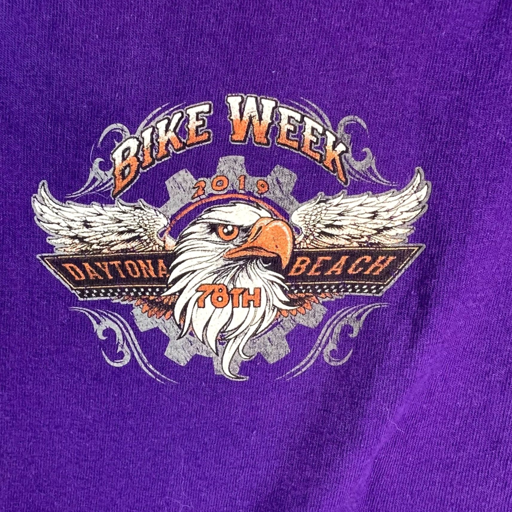 Gildan Gildan T-Shirt Size L Purple Daytona Beach Bike Week 2019 Eagle Biker Motorcycle Mens Size US L / EU 52-54 / 3 - 3 Thumbnail