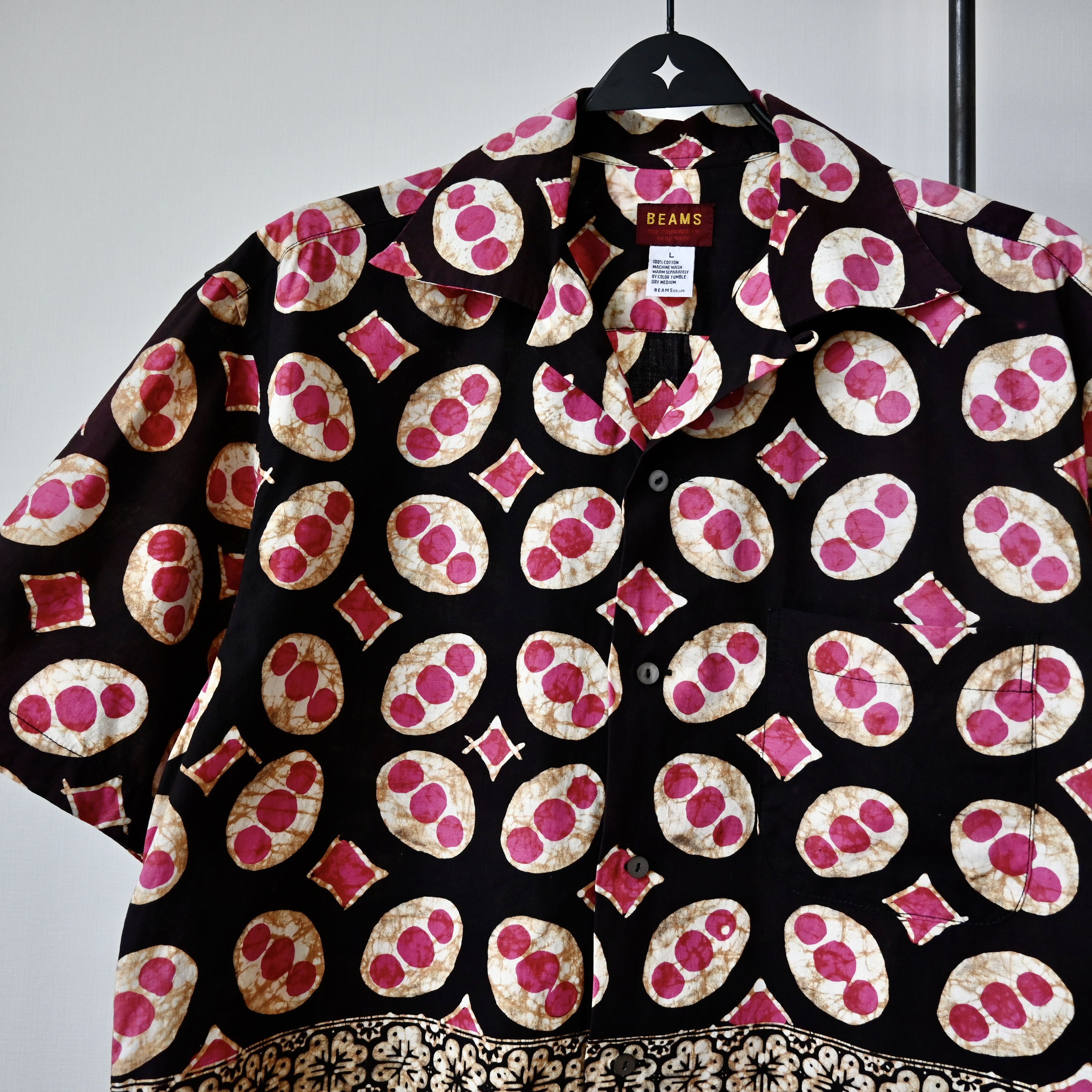 Beams Japan Vintage 1990s BEAMS authentic batik cotton Hawaiian shirt Size US L / EU 52-54 / 3 - 7 Thumbnail