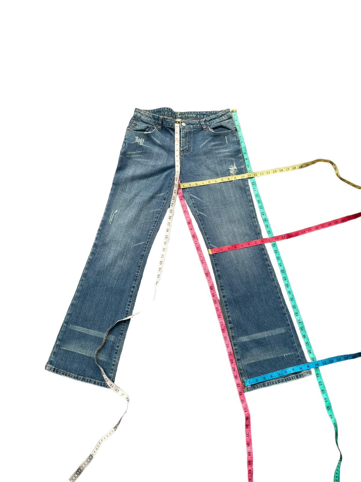 Bebe × Designer Bebe Flare Distresed Denim Size 33" - 12 Thumbnail