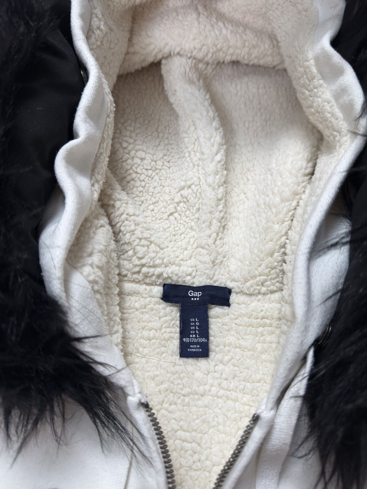Gap Vintage Y2K GAP Zip Fur Hoodie IfSixWasNine LGB Style Size US L / EU 52-54 / 3 - 7 Thumbnail