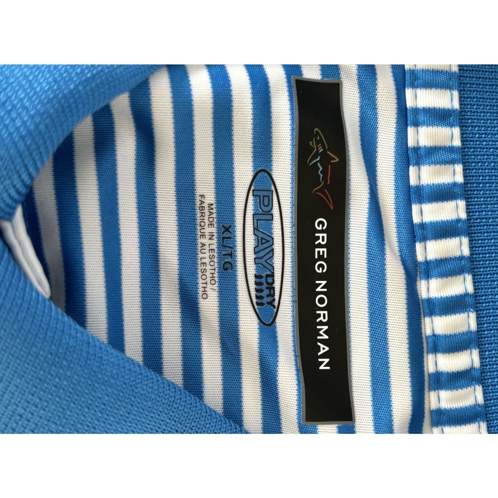 Vintage VINTAGE Men's Greg Norman Blue White Striped Short Sleeve Golf Polo Shirt sz XL Size US XL / EU 56 / 4 - 4 Thumbnail