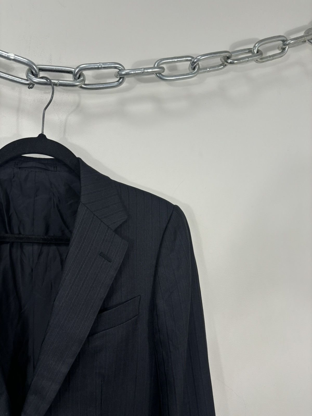 Prada Prada Vintage Men’s Striped Gray Wool Silk Blazer Jacket Size 38R - 6 Thumbnail
