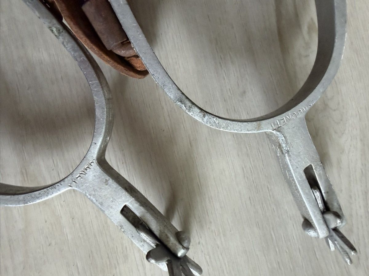 Vintage Vintage Crockett Western Cowboy Spurs Pair Engraved w/ L Size ONE SIZE - 5 Thumbnail