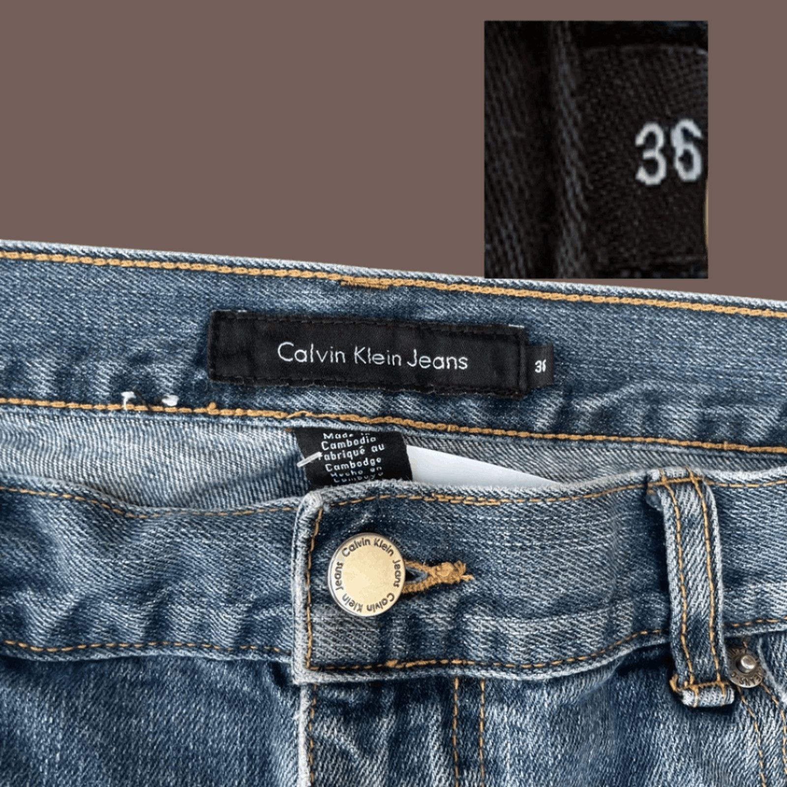 Calvin Klein VTG Straight Jeans | Calvin Klein Blue 90s High Rise Dad Fit Size US 36 / EU 52 - 5 Thumbnail