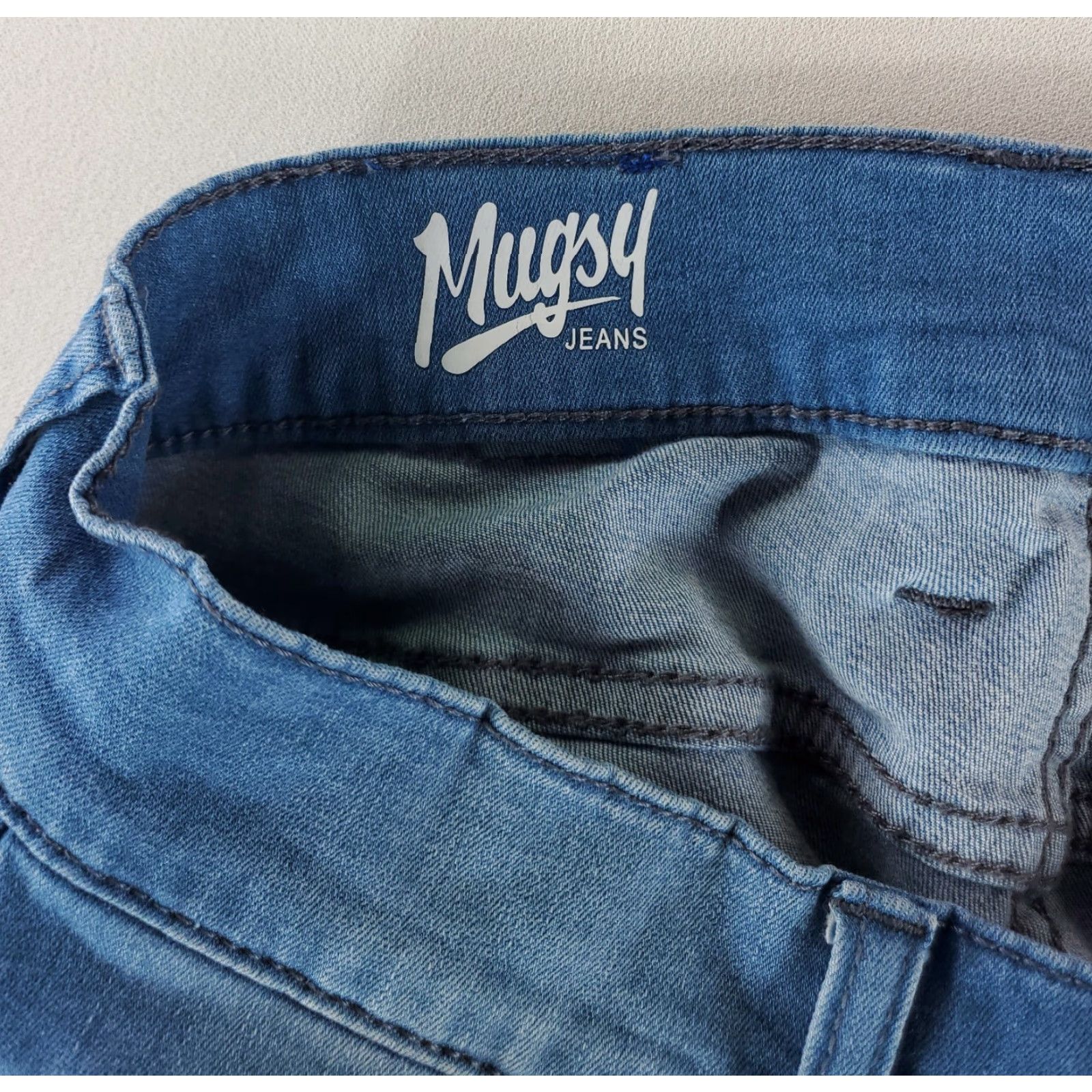 Vintage Mugsy Piers Blue Jeans Stretch Light Blue Mens 32 Inseam 30 Straight Blue 32x30 Adult Mens Size US 32 / EU 48 - 7 Thumbnail