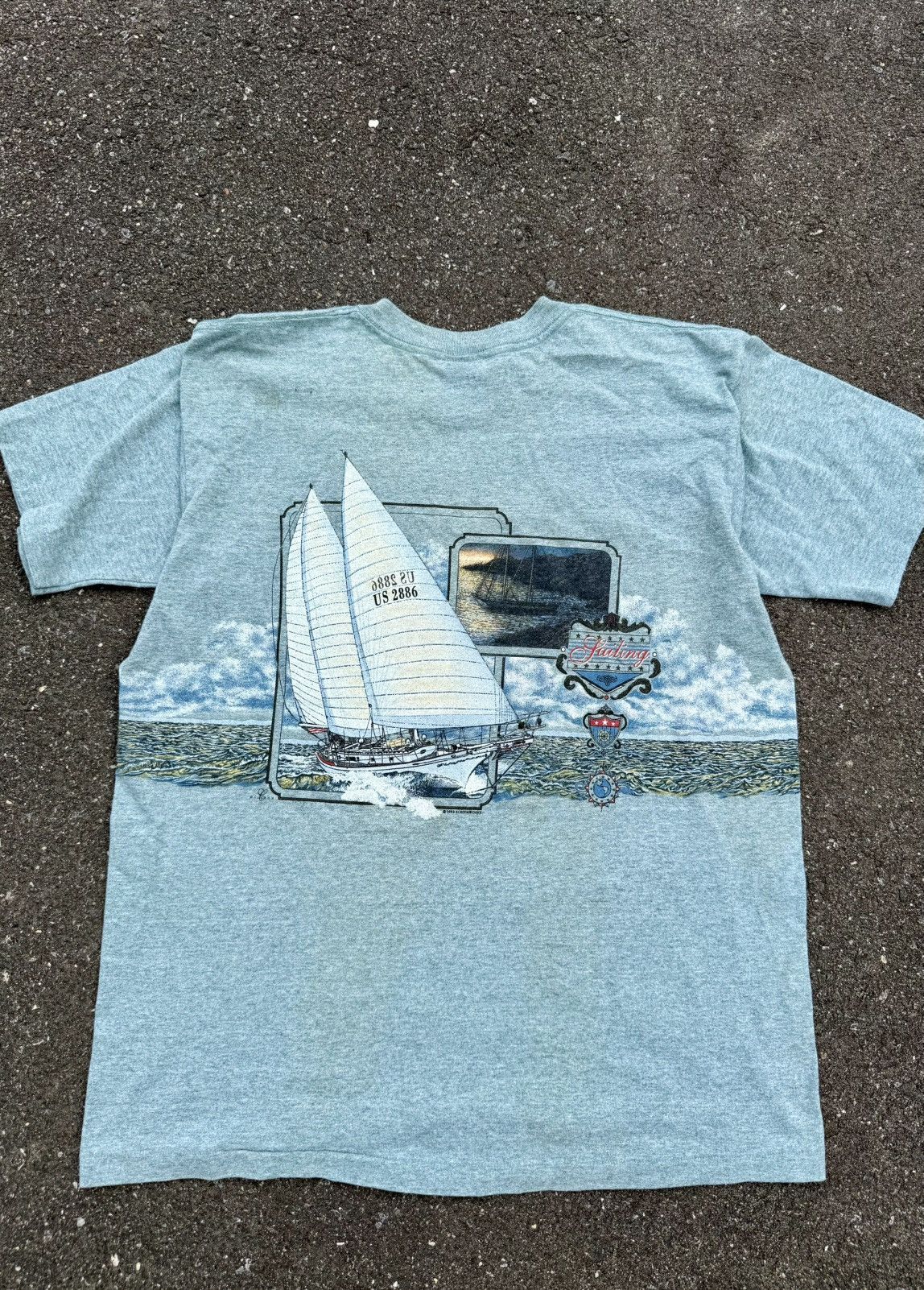 Vintage 1993 Florida Sailing Single Stitch Tee Shirt Size US L / EU 52-54 / 3 - 6 Thumbnail