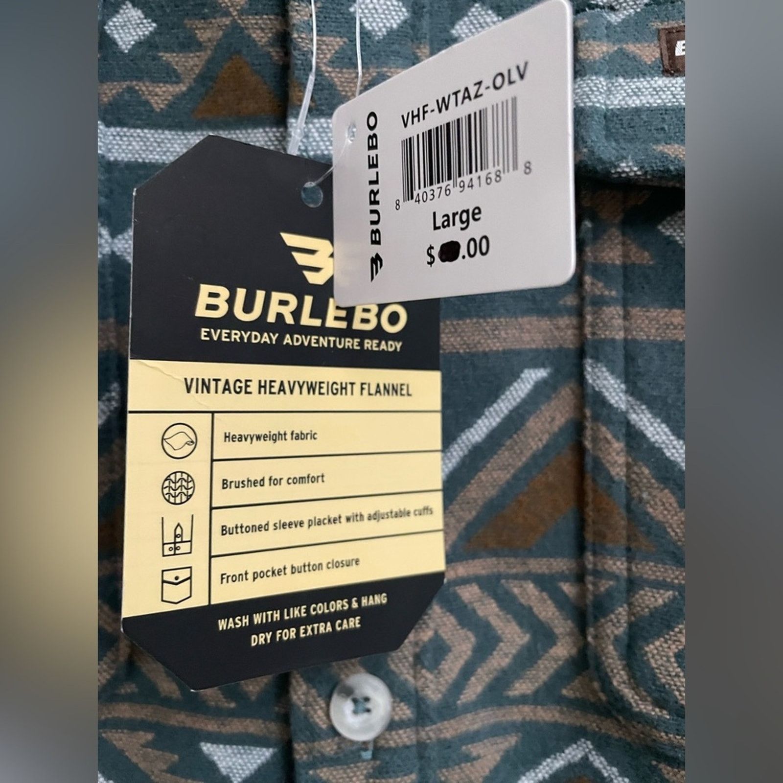 Other Burlebo Heavyweight Flannel Whitetail Aztec Olive Men L Size US L / EU 52-54 / 3 - 4 Thumbnail