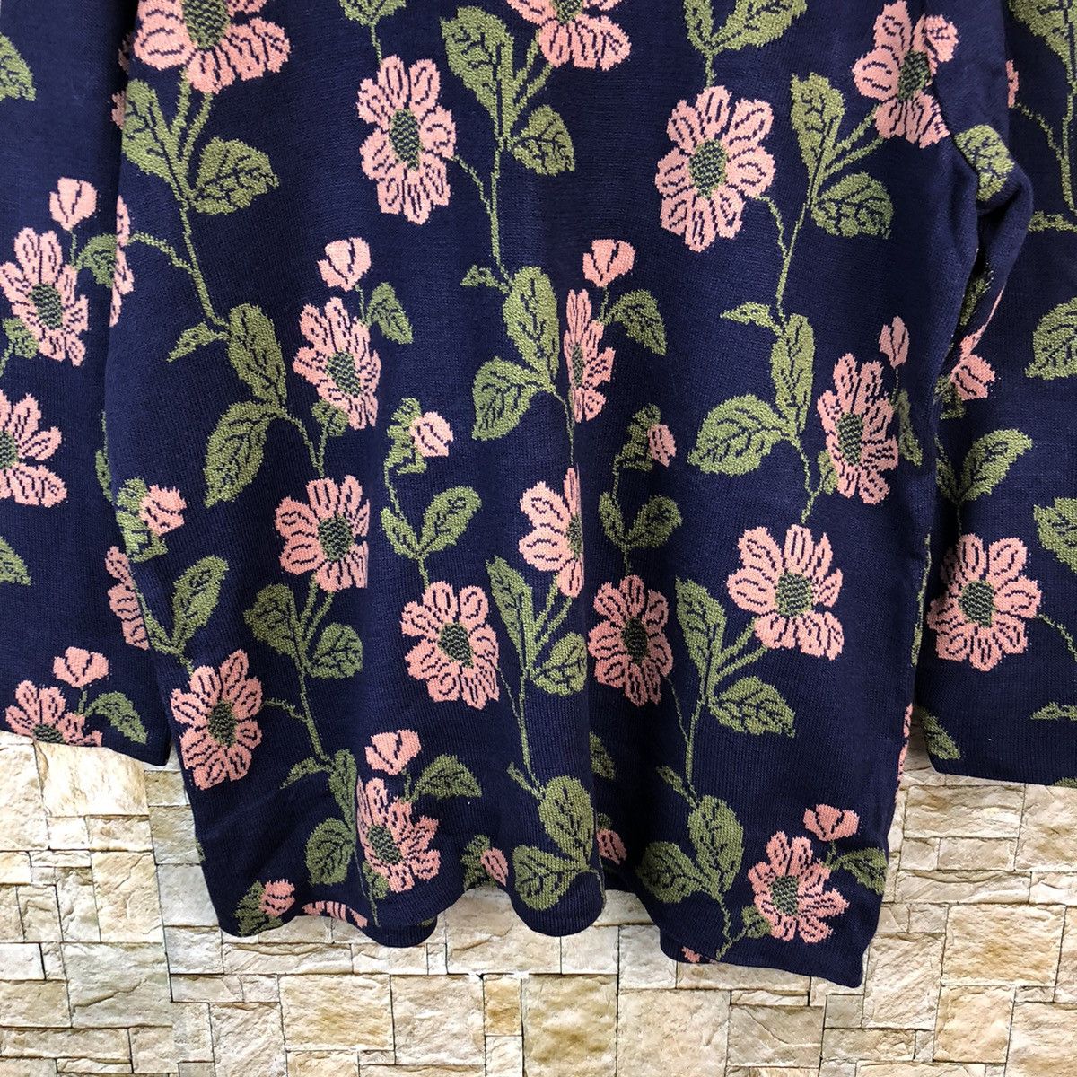 Homespun Knitwear × Japanese Brand × Vintage Coyoko Saito vintage flower Blue Knitwear #A1226 Size M / US 6-8 / IT 42-44 - 6 Thumbnail