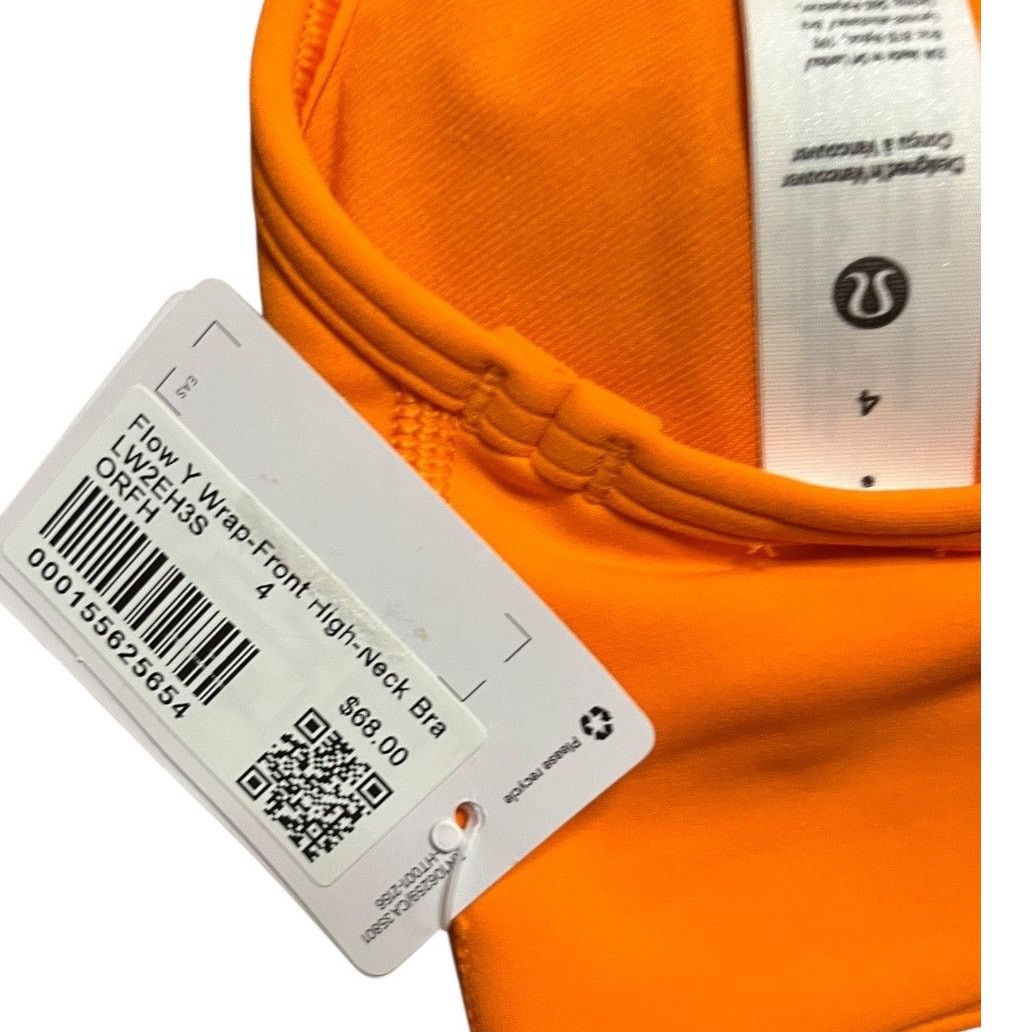 Lululemon Lululemon Flow Y Wrap-Front High-Neck Bra Size 4 Orange Size S / US 4 / IT 40 - 2 Thumbnail