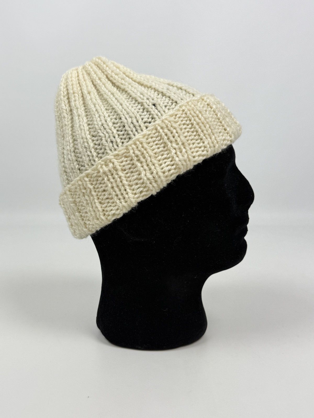 Vintage 60s 70s Vintage Aran Knit Fisherman Chunky Cuff Beanie Hat Size ONE SIZE - 1 Thumbnail
