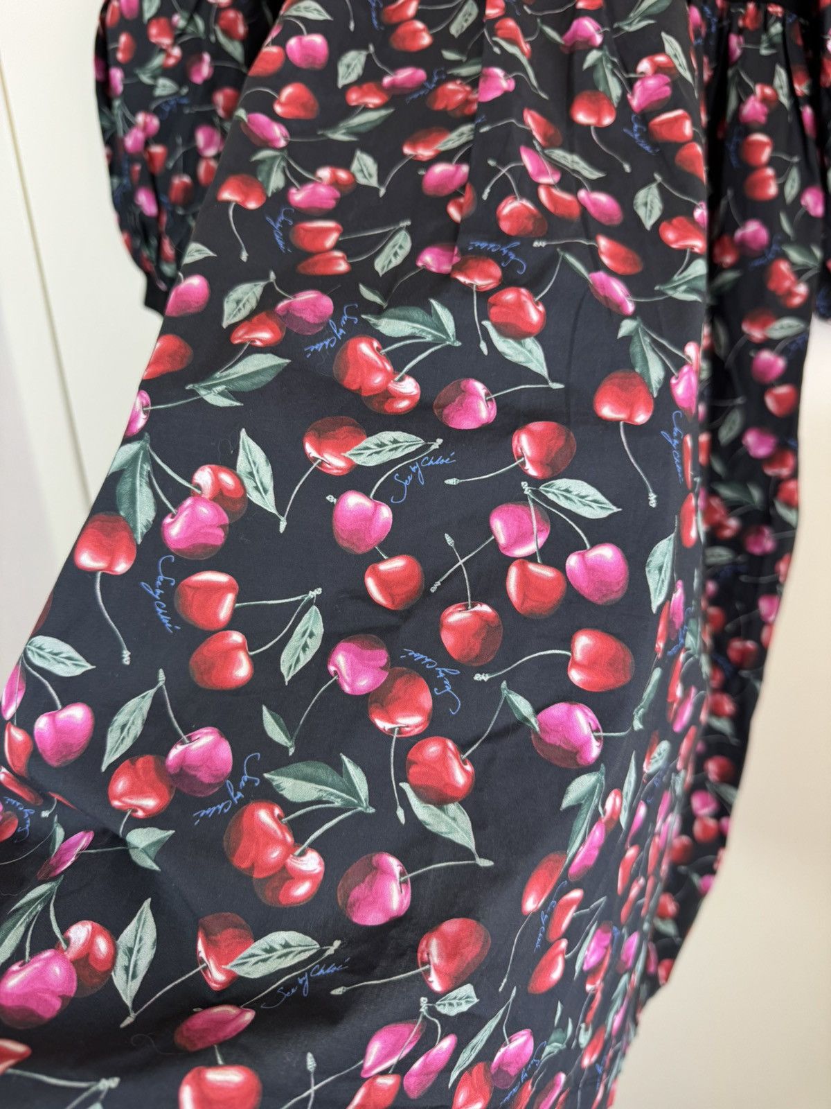 Chloe × See by Chloe See by Chloe babydoll poplin cherry print dress gown cotton Size XL / US 12-14 / IT 48-50 - 10 Thumbnail