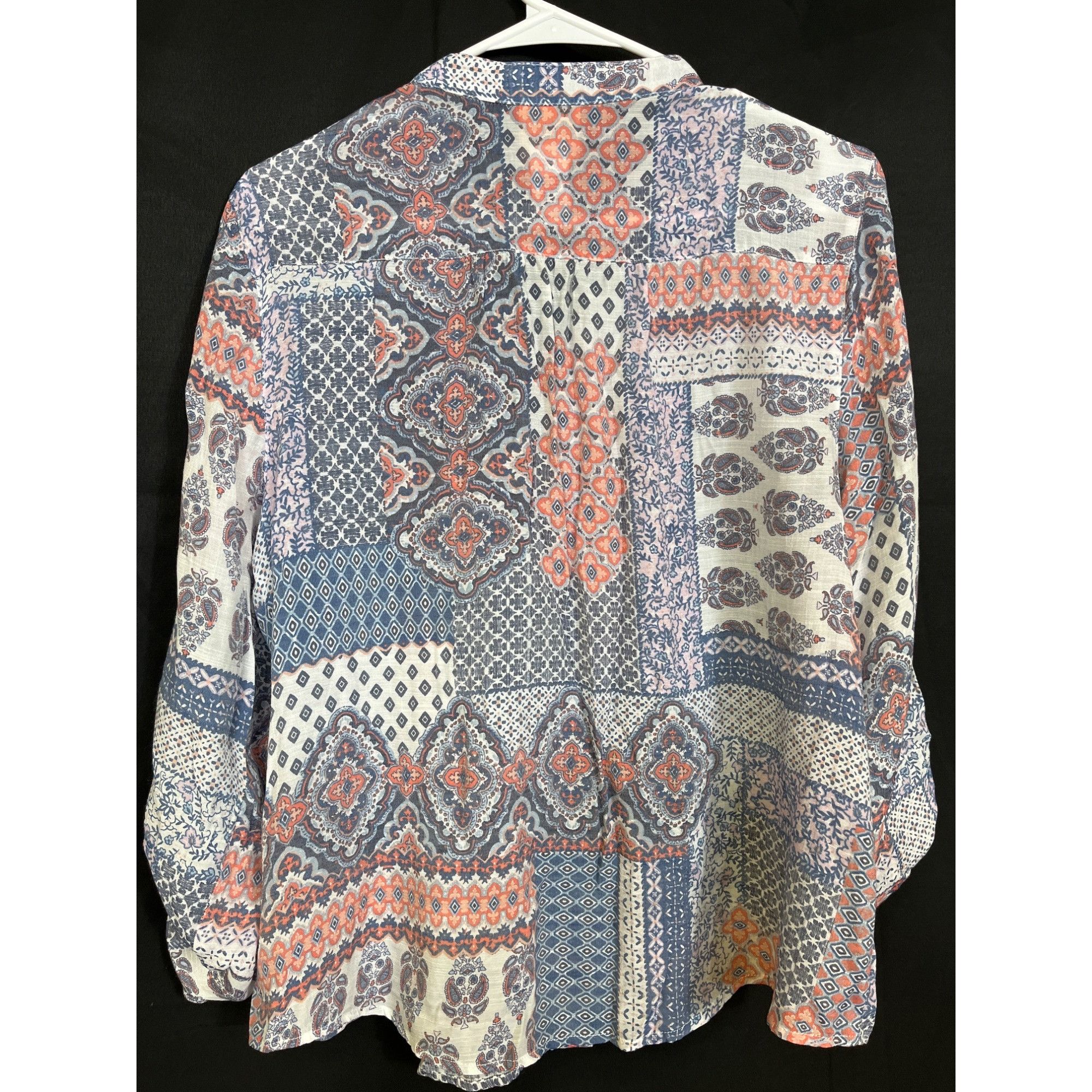 Designer Ruby RD SKU 7730 Womens Boho Chic Patchwork Print Top Blouse Size L / US 10 / IT 46 - 2 Thumbnail