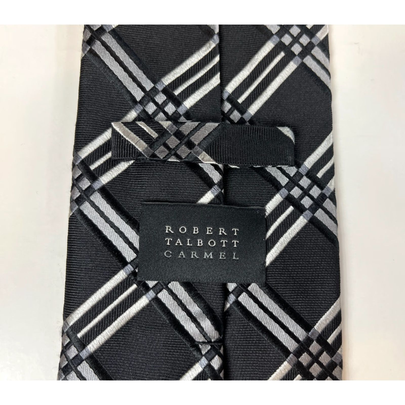 Robert Talbott Robert Talbott Carmel Men’s Luxury Silk Tie Plaids & Checks Hand Made in USA 57"-60" 3.75" Wide Black Silver Balck (sic) Silver One Size Designer Tie Size ONE SIZE - 6 Thumbnail