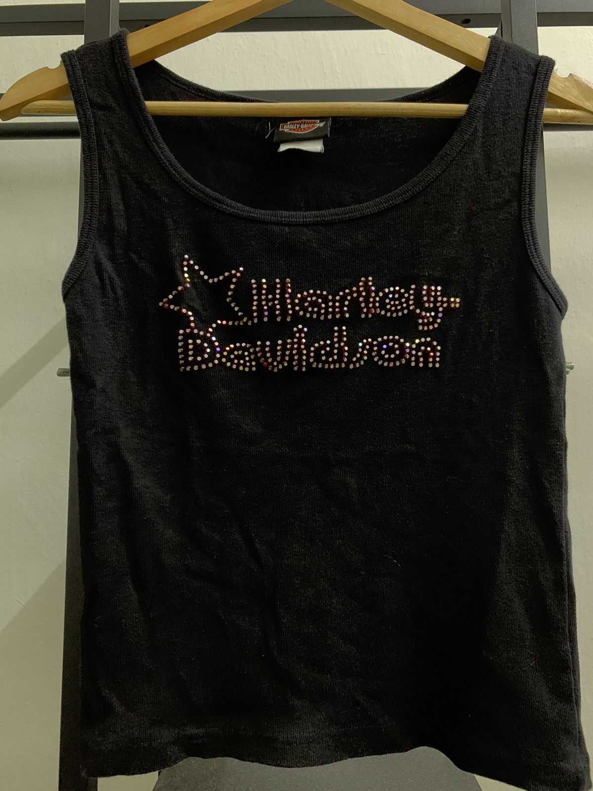 Harley Davidson × Vintage VINTAGE HARLEY DAVIDSON MOTORCYCLES BEADED SPELLOUT TANK TOP Size XS / US 0-2 / IT 36-38 - 2 Thumbnail