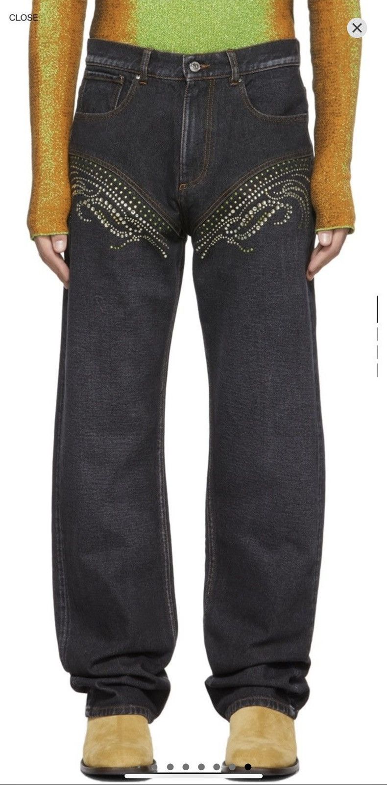 Y/Project Black Crystal Jeans Size US 32 / EU 48 - 8 Thumbnail