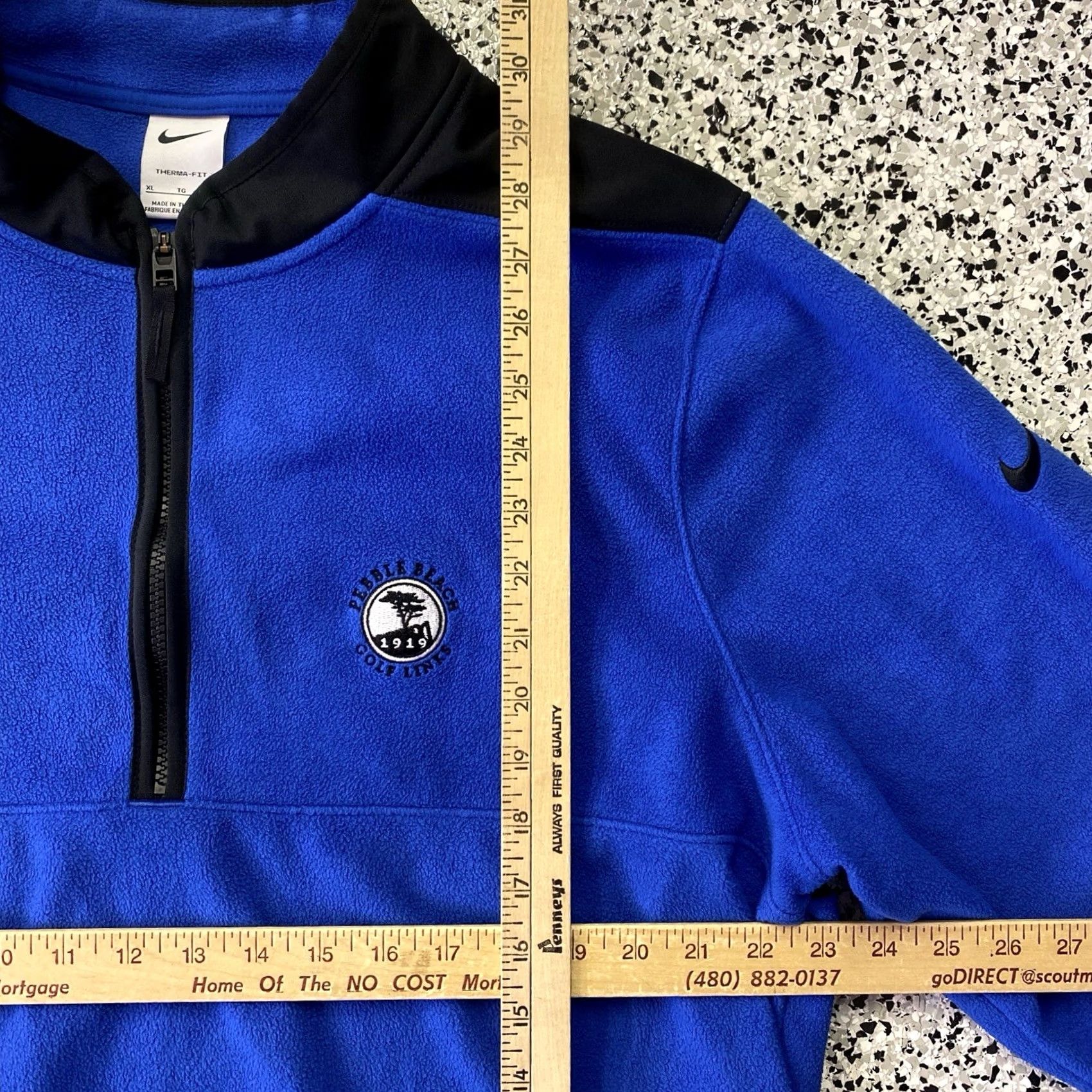 Nike Nike Golf Pullover Mens XL Blue Fleece 1/4 Zip Pebble Beach Size US XL / EU 56 / 4 - 2 Thumbnail