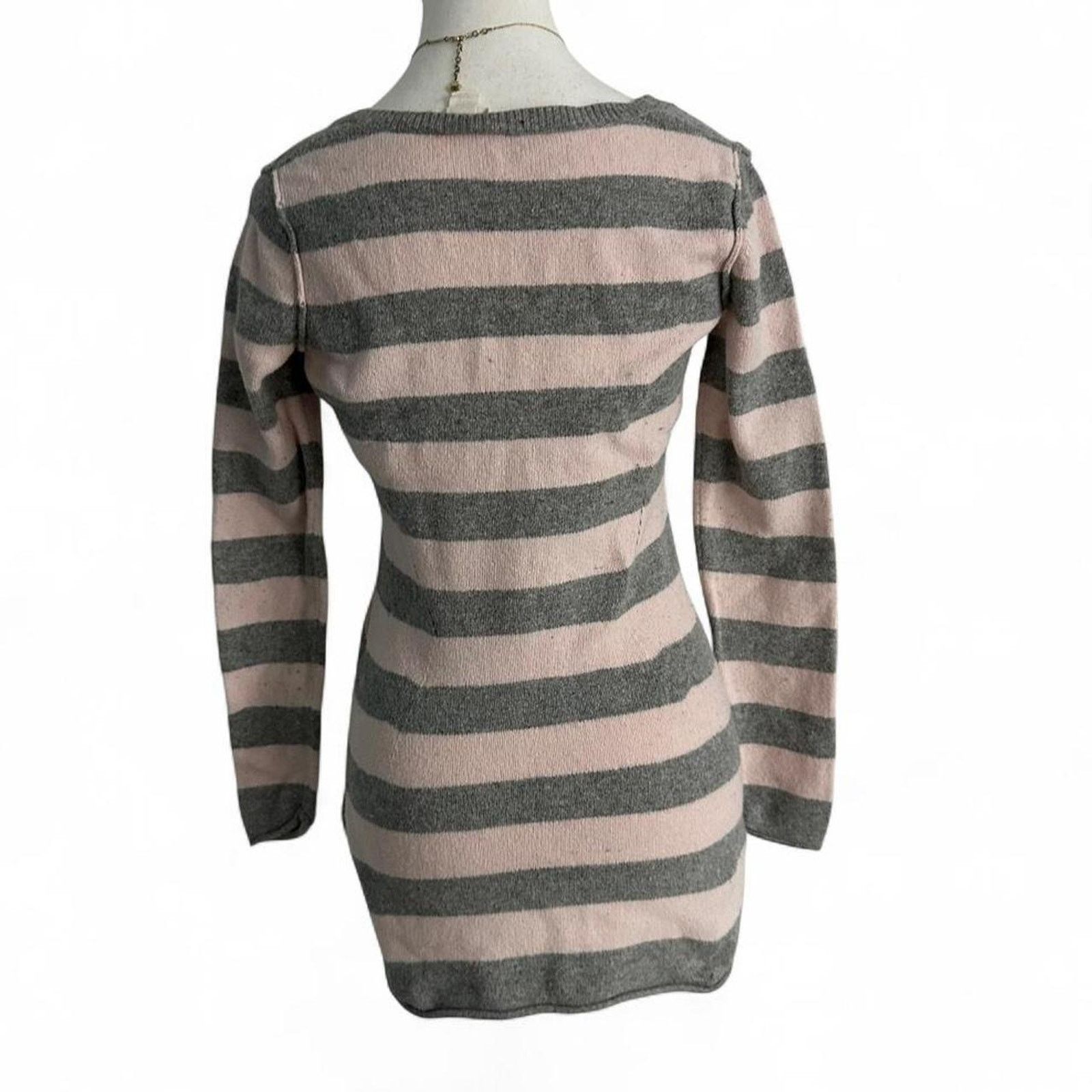 Other Y2K Whimsy Pink Grey Striped Baby Doll Long Sleeve Size M Size M / US 6-8 / IT 42-44 - 2 Thumbnail
