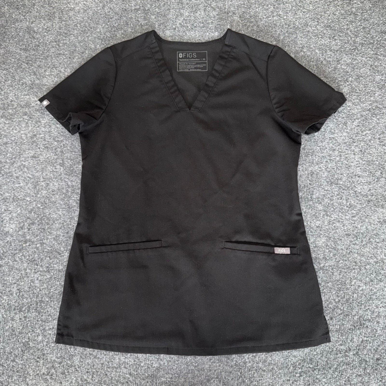 Other FIGS Casma Scrub Top Shirt Womens XS Black Medical Uniform Size XS / US 0-2 / IT 36-38 - 1 Thumbnail