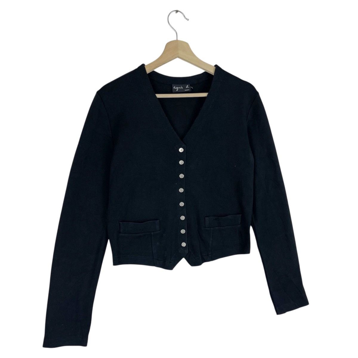 Vintage × agnes b. Agnes B Paris Snap Button Black Cardigan Size M / US 6-8 / IT 42-44 - 5 Thumbnail
