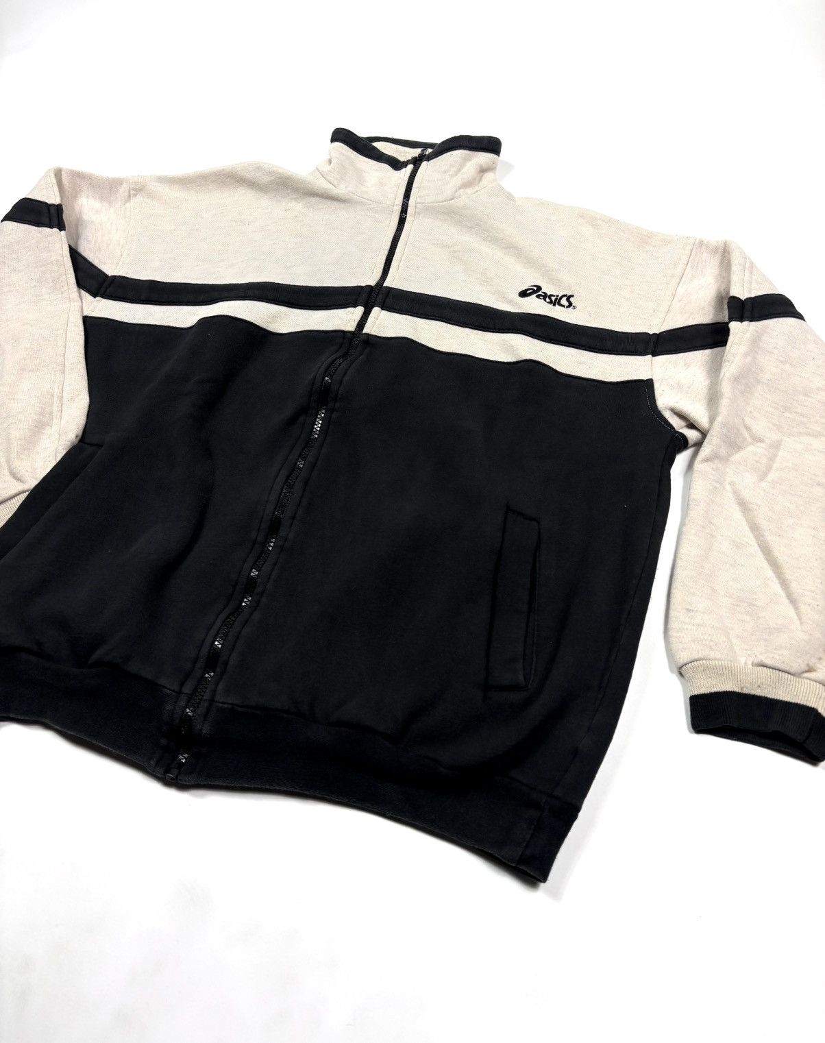 Asics Vintage 1990s Asics Piping Stripe Half-Zip Pullover Size US L / EU 52-54 / 3 - 3 Thumbnail