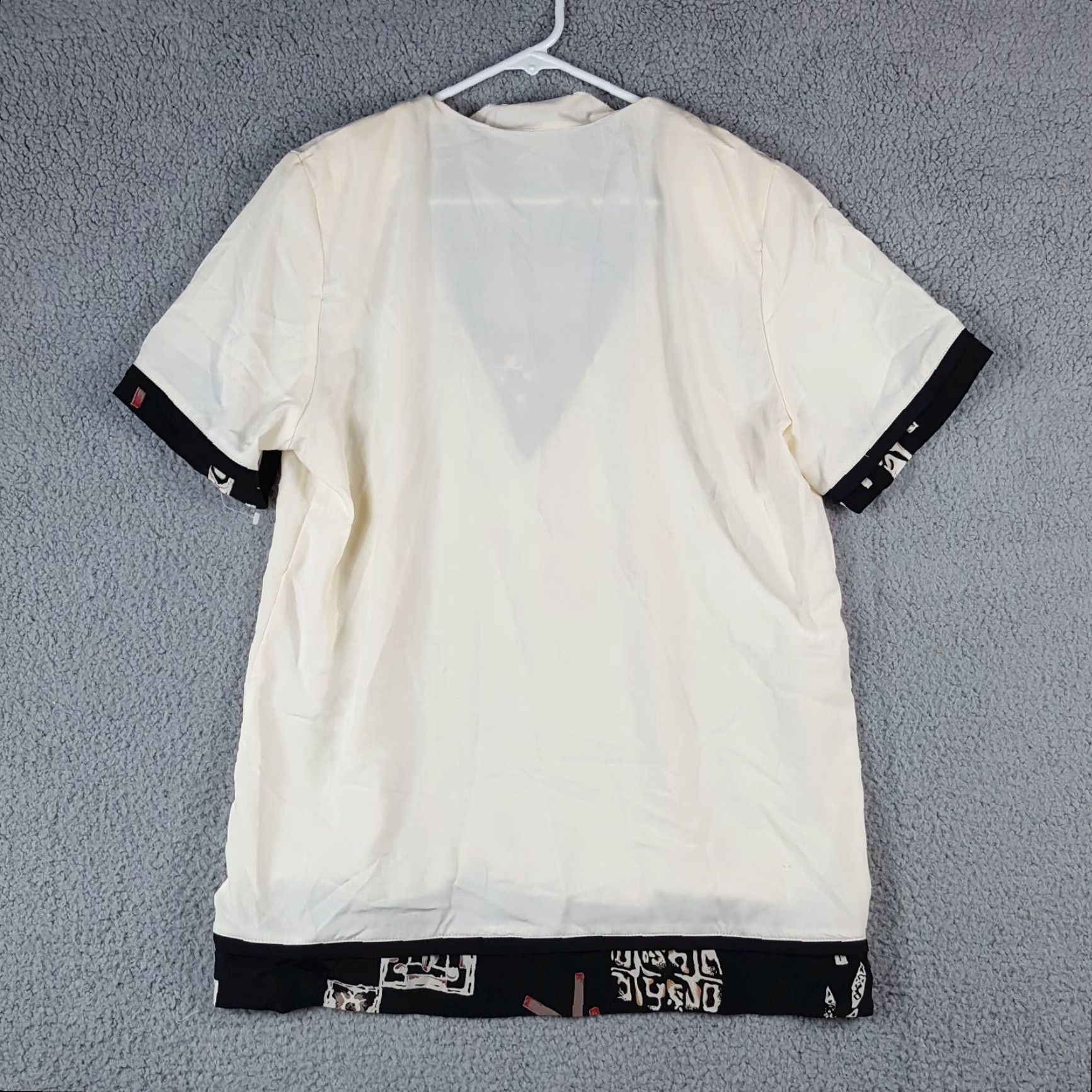 Etro VINTAGE Alexa Sterling Blouse Shirt Womens M Short Sleeve White Polyester 80s Preppy Retro T Shirt Top Size M / US 6-8 / IT 42-44 - 7 Thumbnail