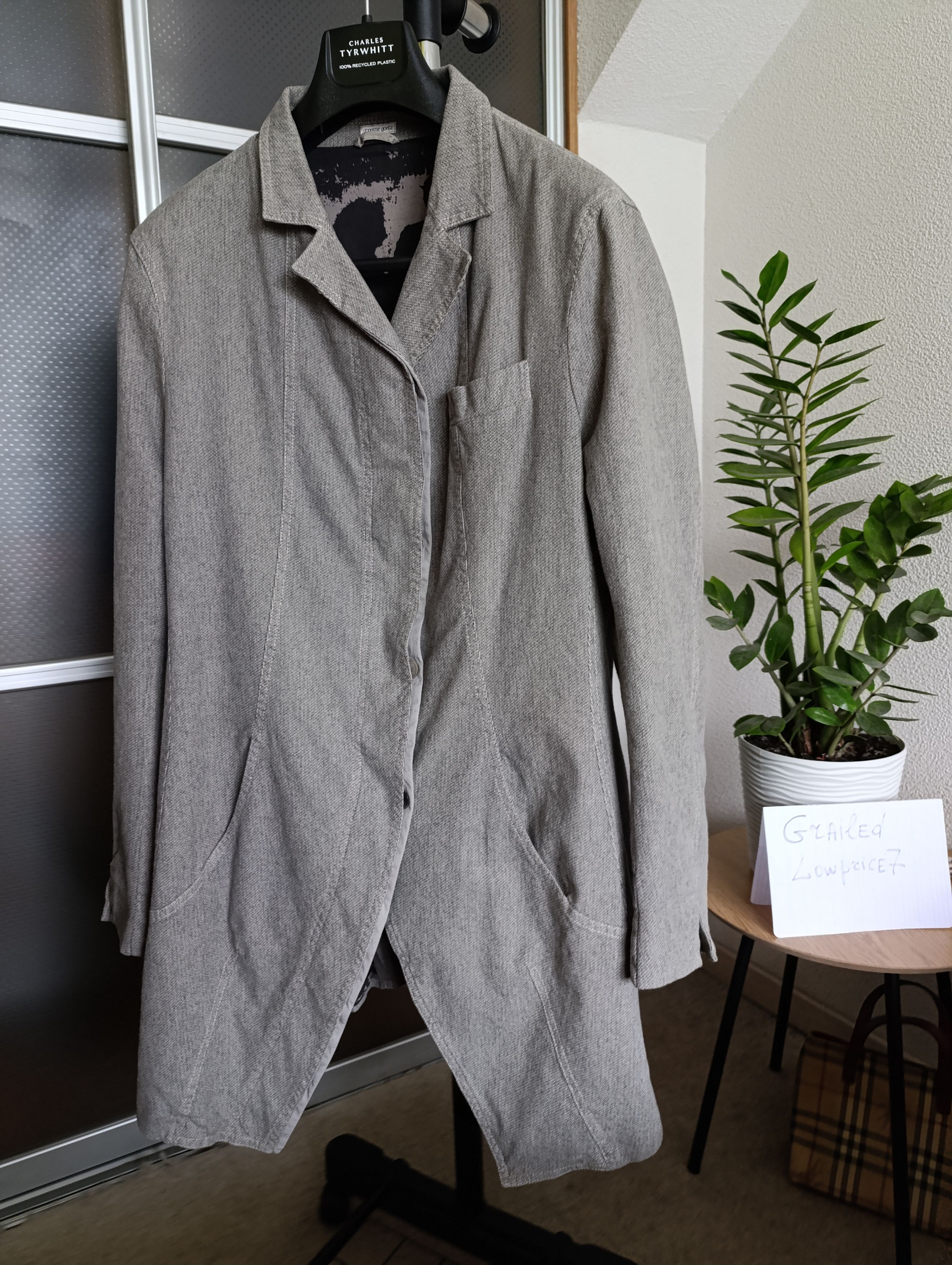 Annette Gortz ANNETTE GORTZ AVANT GARDE WOMENS GRAY COTTON COAT JACKET Size M / US 6-8 / IT 42-44 - 3 Thumbnail