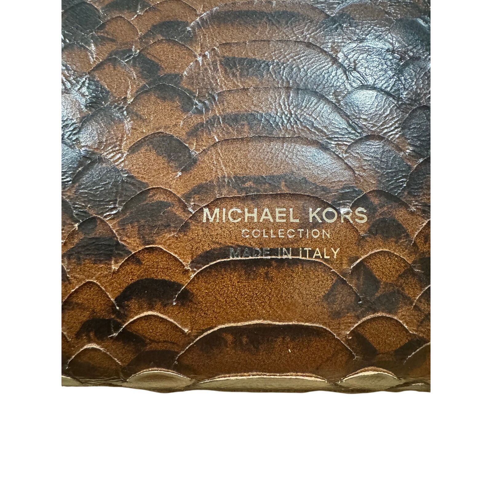 Michael Kors Michael Kors Collection Python-Embossed Leather Clutch Size ONE SIZE - 6 Thumbnail