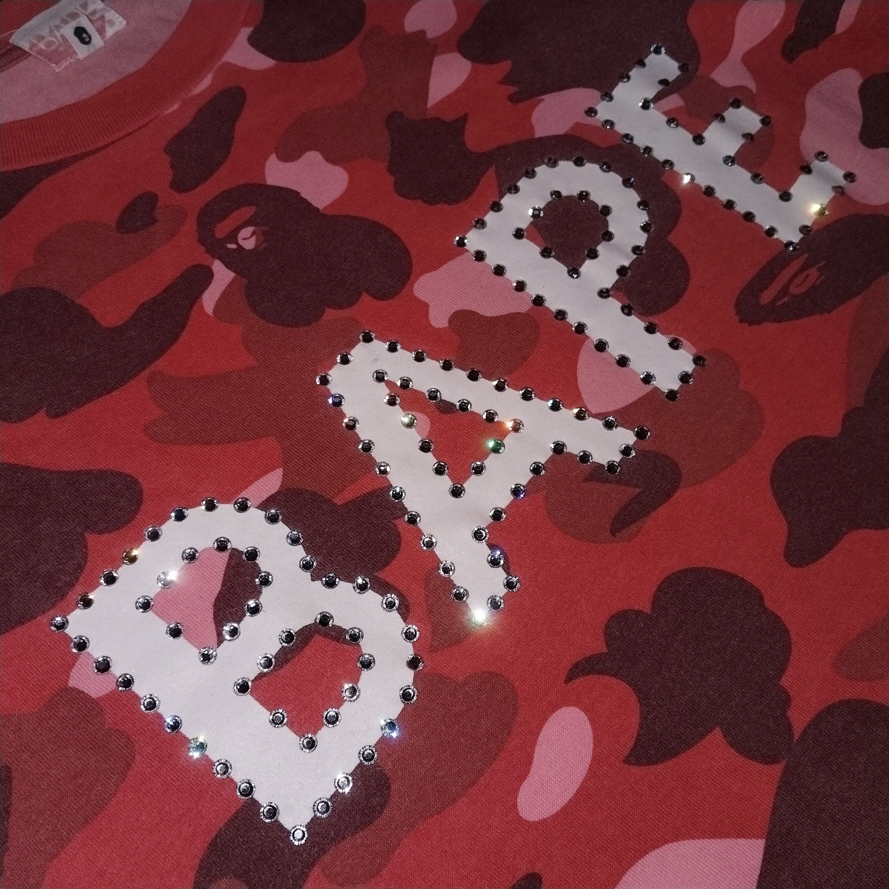 Bape 2006 Bape Swarovski Red Camo Tee Size US M / EU 48-50 / 2 - 3 Thumbnail
