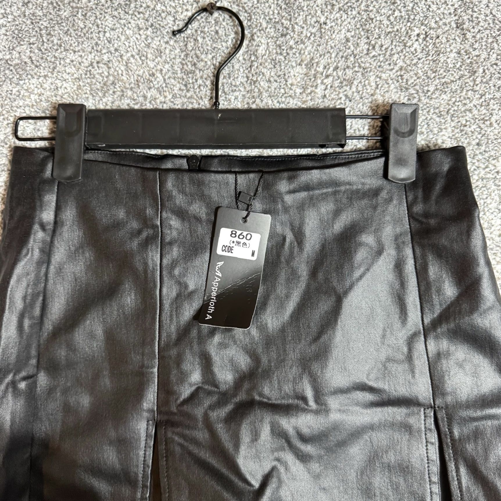 Vintage Apperloth Skort Women Medium Black Faux Leather Edgy Streetwear Biker Y2K Minimalist Grunge Punk City Motorcycle Size 32" / US 10 / IT 46 - 2 Thumbnail