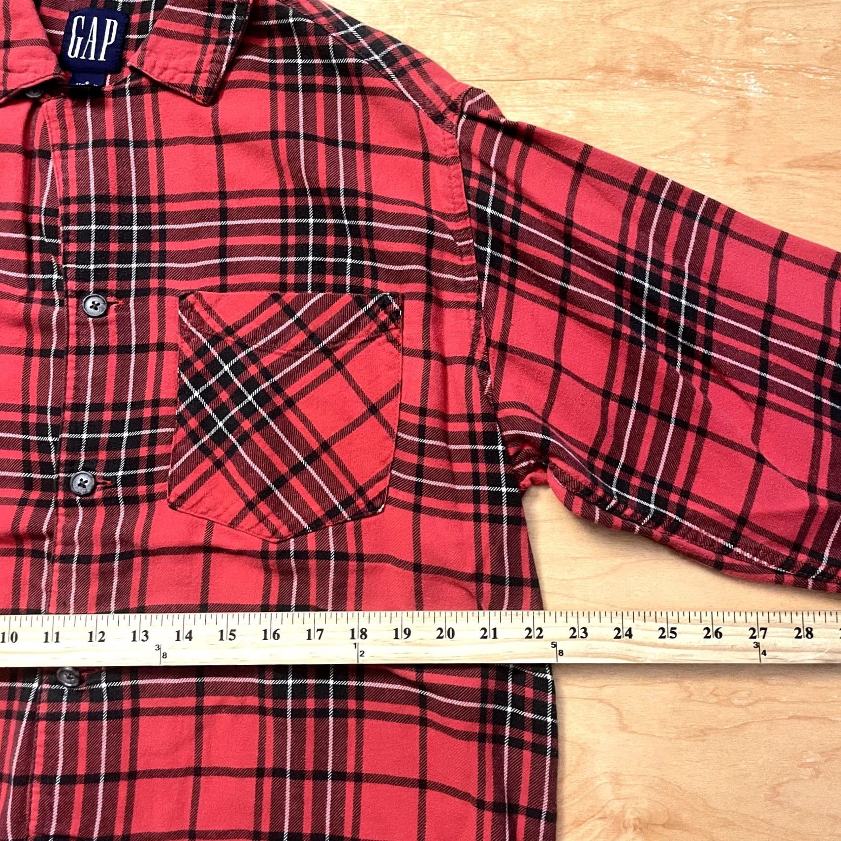 Gap VINTAGE GAP Mens Red Small Long Sleeve Button Collared Shirt Flannel 90s Size US S / EU 44-46 / 1 - 7 Thumbnail