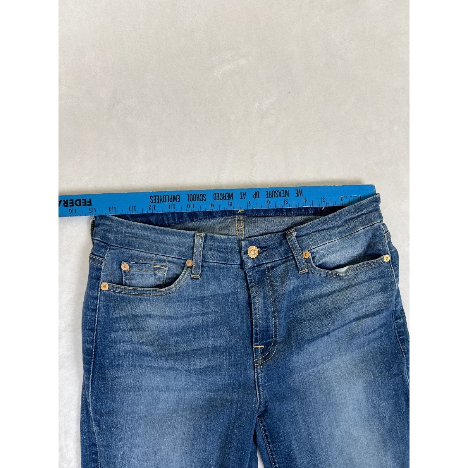 7 For All Mankind 7 For All Mankind Womens Jeans Blue 32 Kimmie Crop Denim Str Size 24" / US 00 / IT 34 - 6 Thumbnail