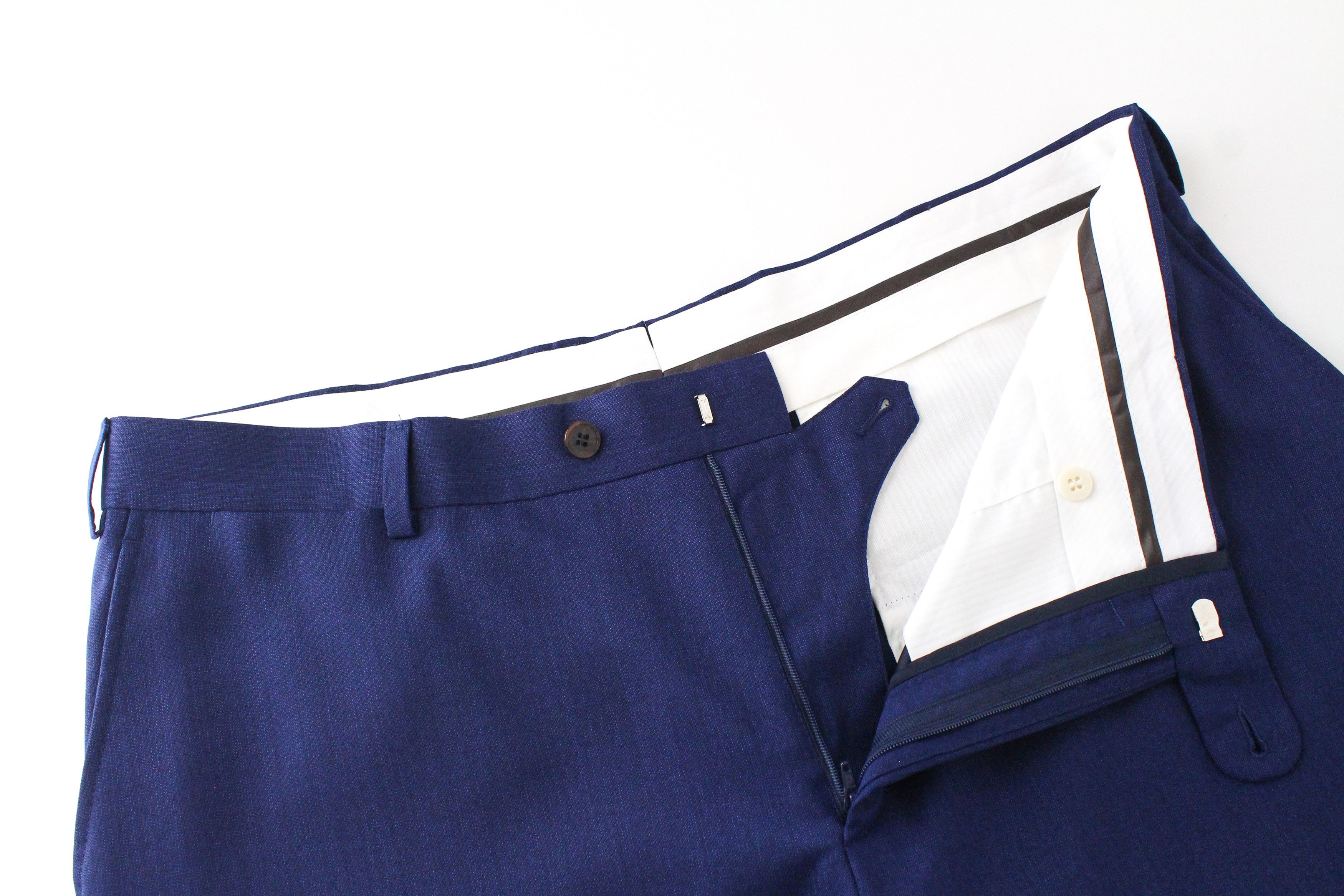 Suitsupply BRESCIA UK46S Blue Wool Lined Pleated Front Trousers 61753 Size 46S - 3 Thumbnail
