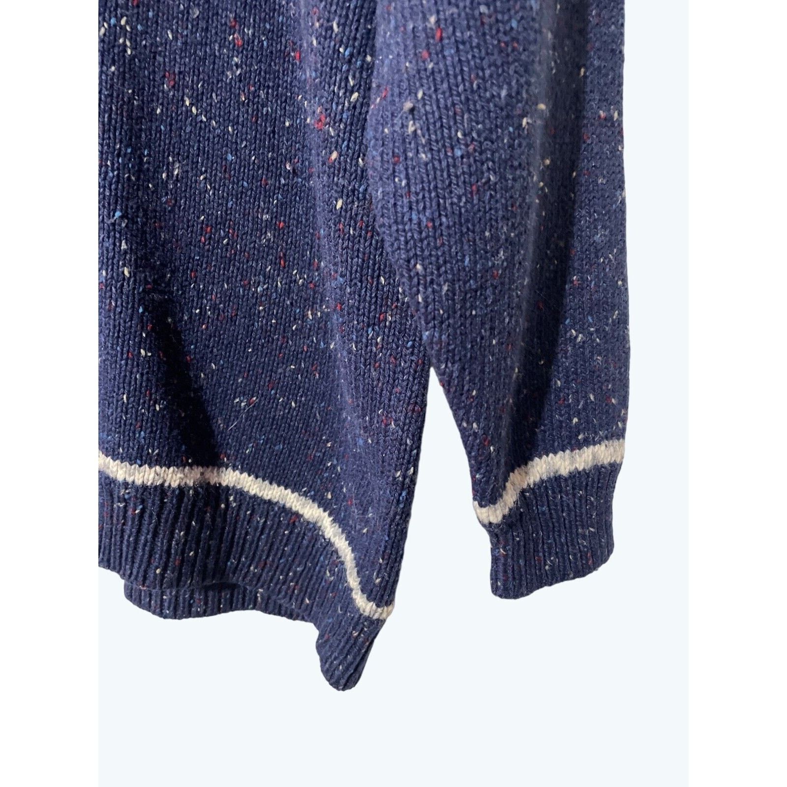 Other Justine Todd · 3X · V-Neck Blue Tweed Wool Blend Sweater Size 3XL / US 20-22 - 4 Thumbnail