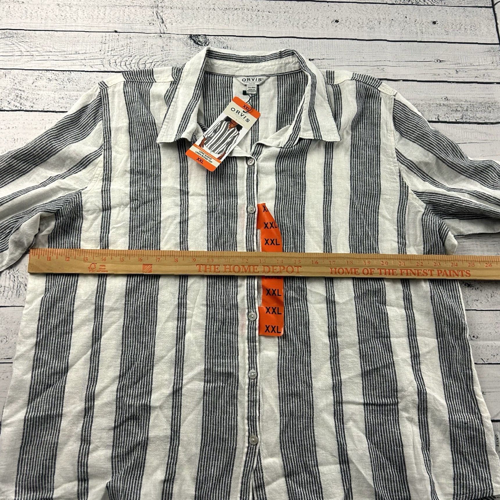 Orvis Orvis Long Sleeve Linen Island Stripe Button Shirt Women's 2XL Multicolor Blue White Striped Button-Up Linen 1930s? Size XXL / US 16-18 / IT 52-54 - 5 Thumbnail