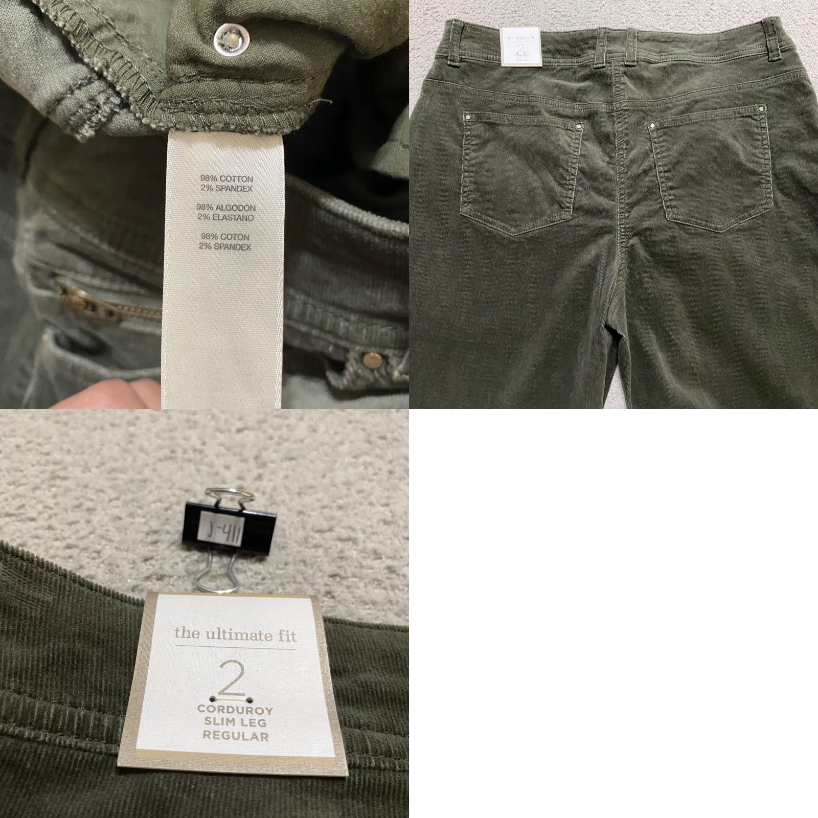 Vintage Chicos Jeans Green Corduroy Straight High Rise 12 Regular Women's NWT Jeans Boys Girls Mens Size 34" / US 12 / IT 48 - 9 Thumbnail