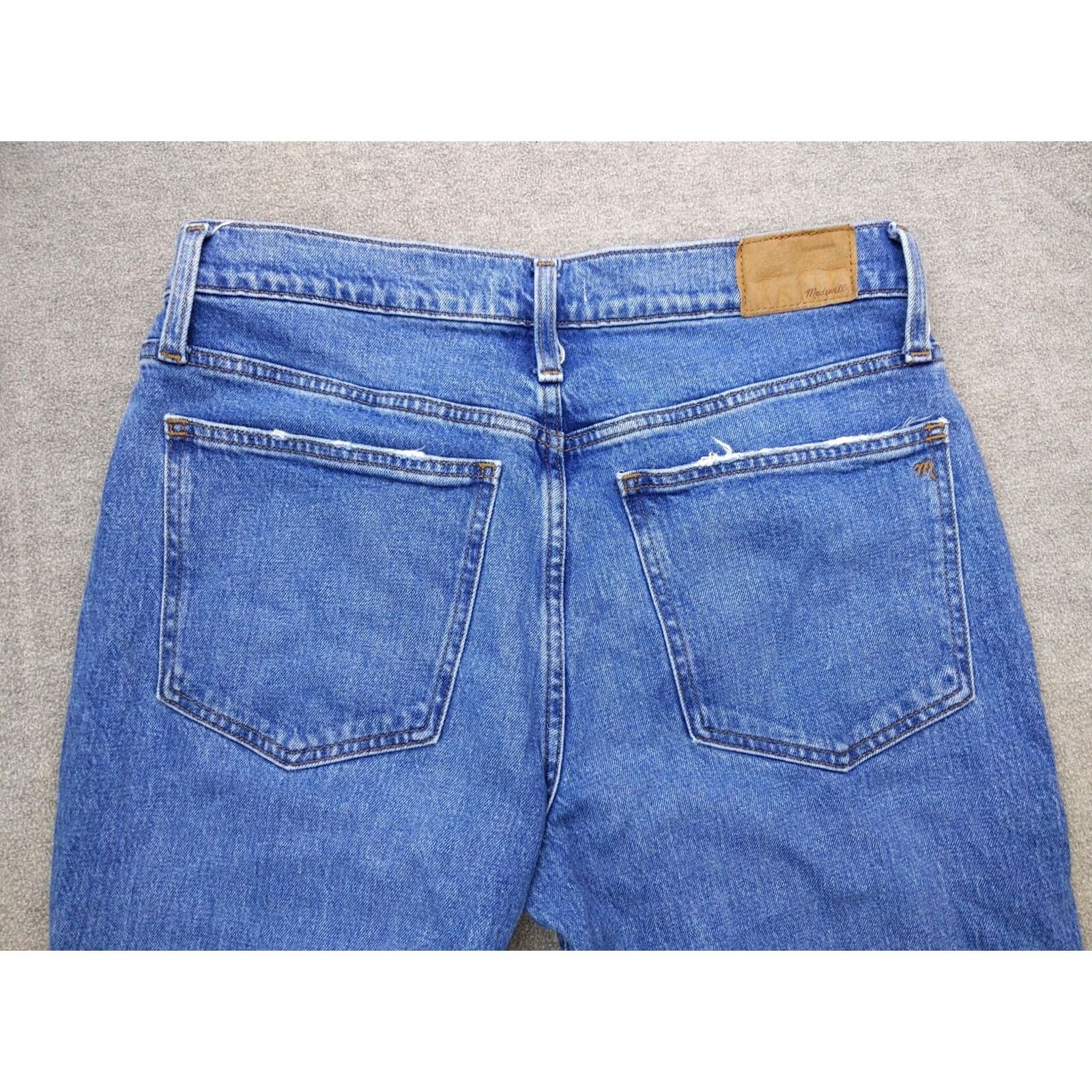 Madewell Madewell Womens 30P Jeans Perfect Vintage Straight High Rise Blue Distressed Size 30" / US 8 / IT 44 - 7 Thumbnail