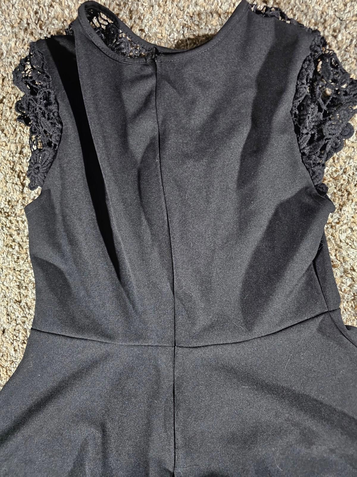 Shein SHEIN Black Small Doily Dress Sleeveless Size S / US 4 / IT 40 - 7 Thumbnail