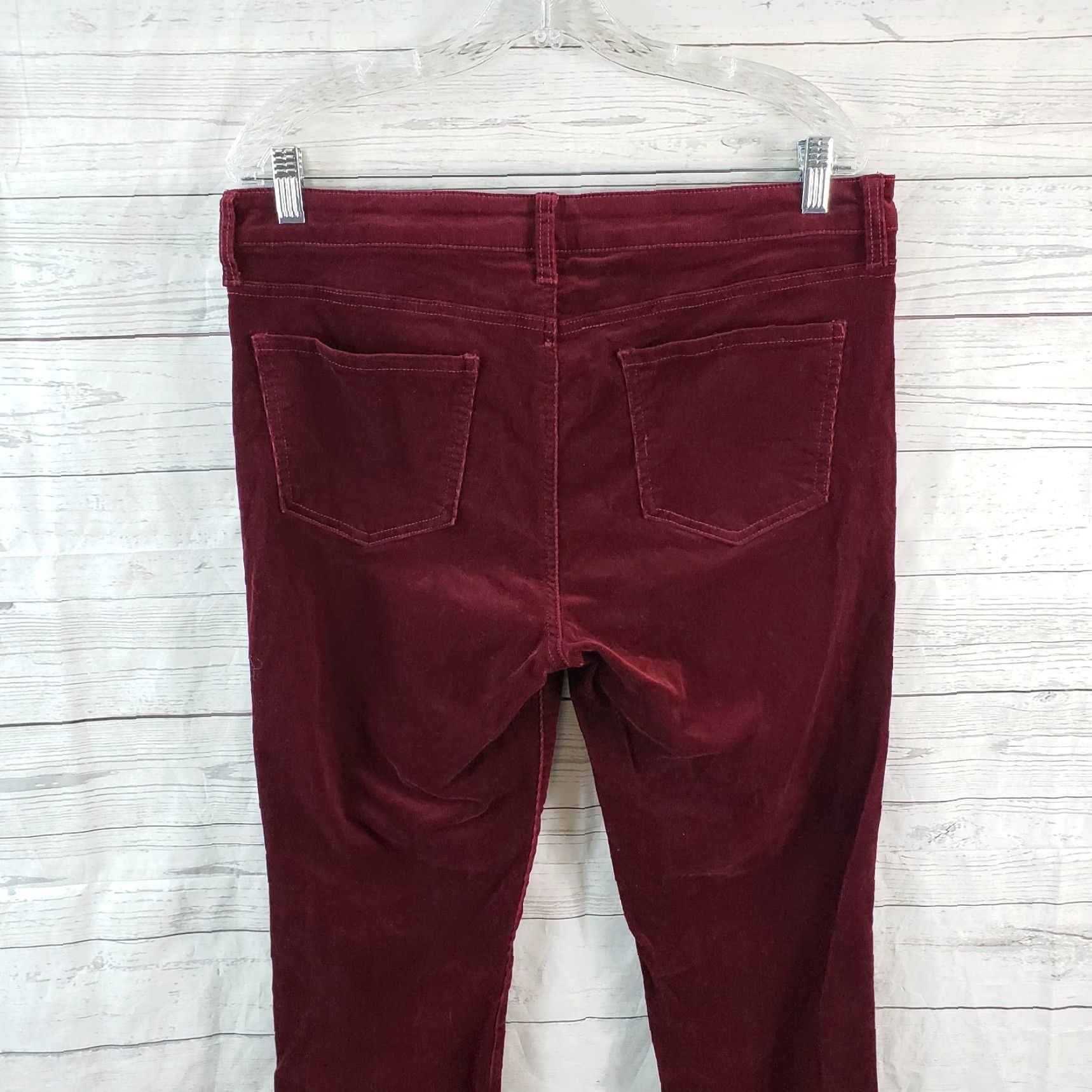 Vintage Edyson Womens Skinny Corduroy Pants Sz 31 Red Mid Rise Cotton Blend Pant Womens Size 24" / US 00 / IT 34 - 4 Thumbnail