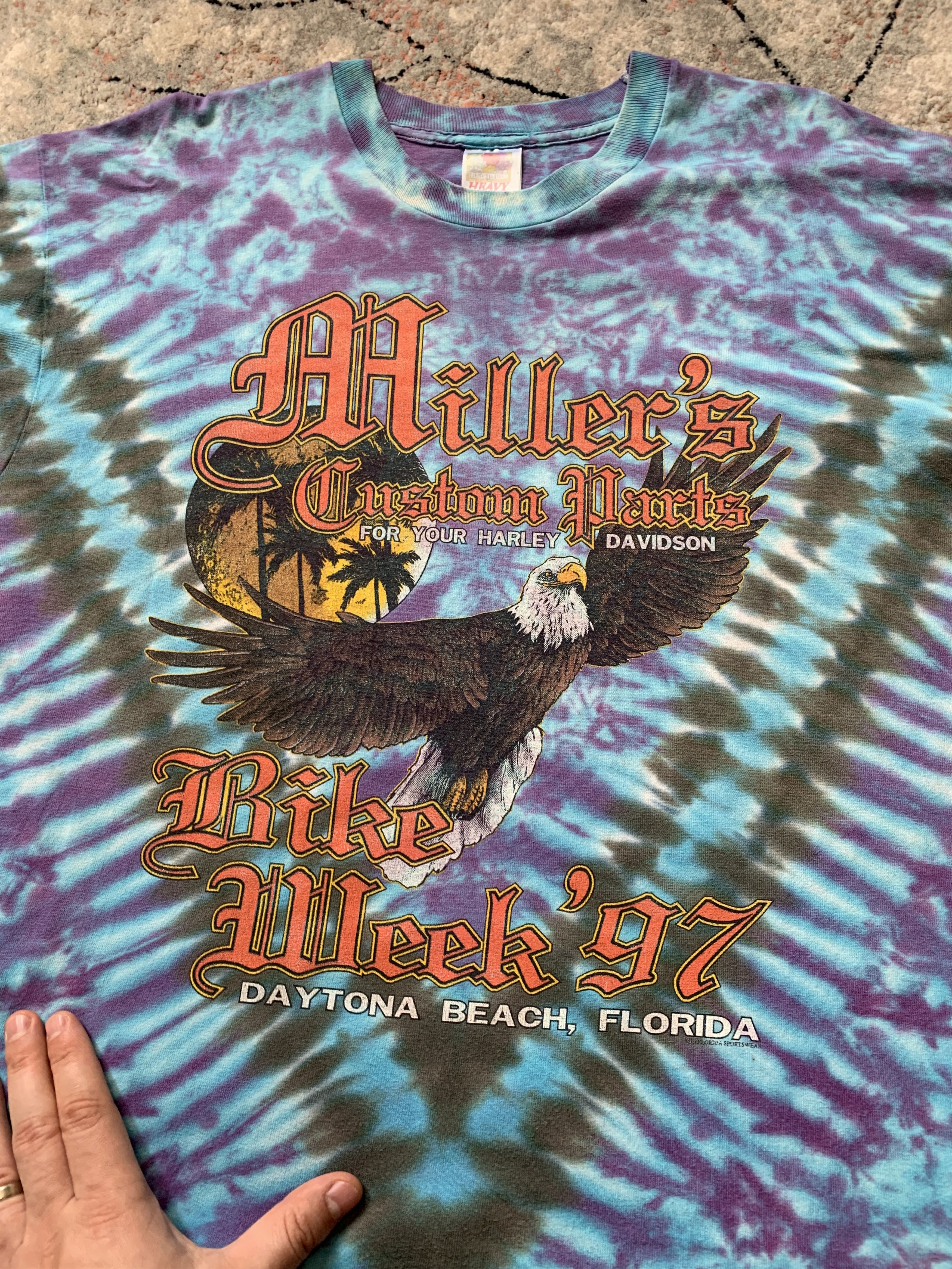 Fruit Of The Loom Miller's Custom Parts Harley Davidson Vintage Tee Size US XL / EU 56 / 4 - 10 Thumbnail