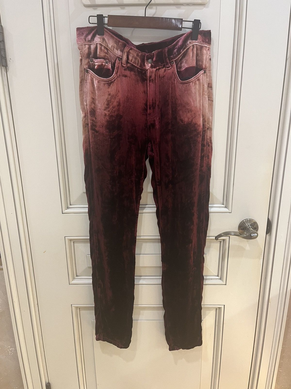 Saint Laurent Paris burgundy velvet pants size30 Size US 30 / EU 46 - 2 Thumbnail